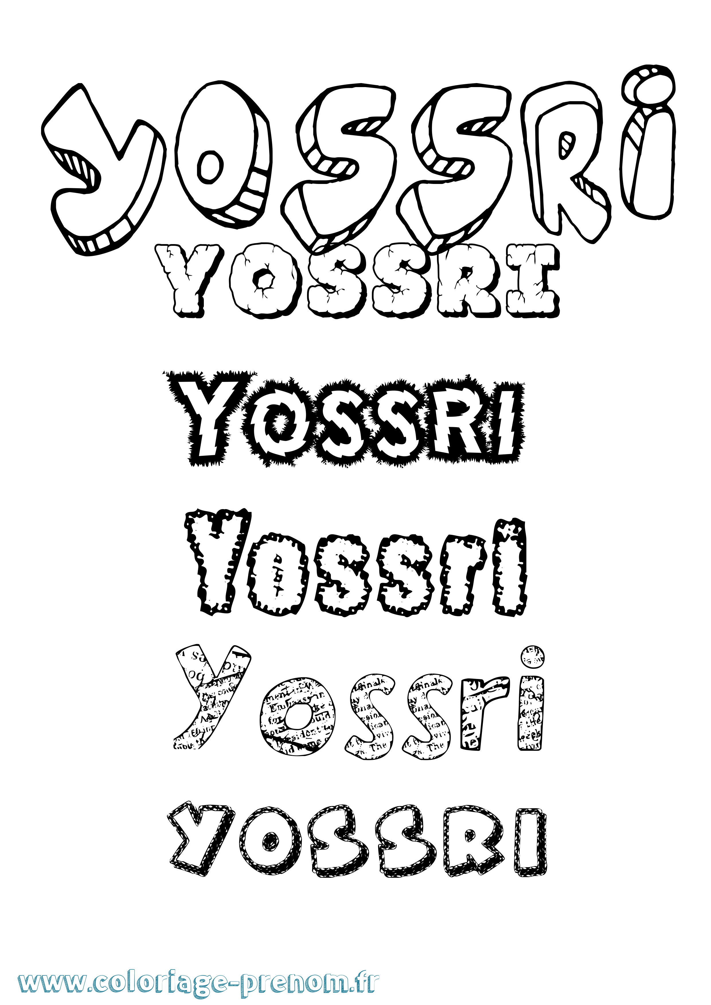 Coloriage Yossri Destructuré Coloriage prénom Yossri Destructuré