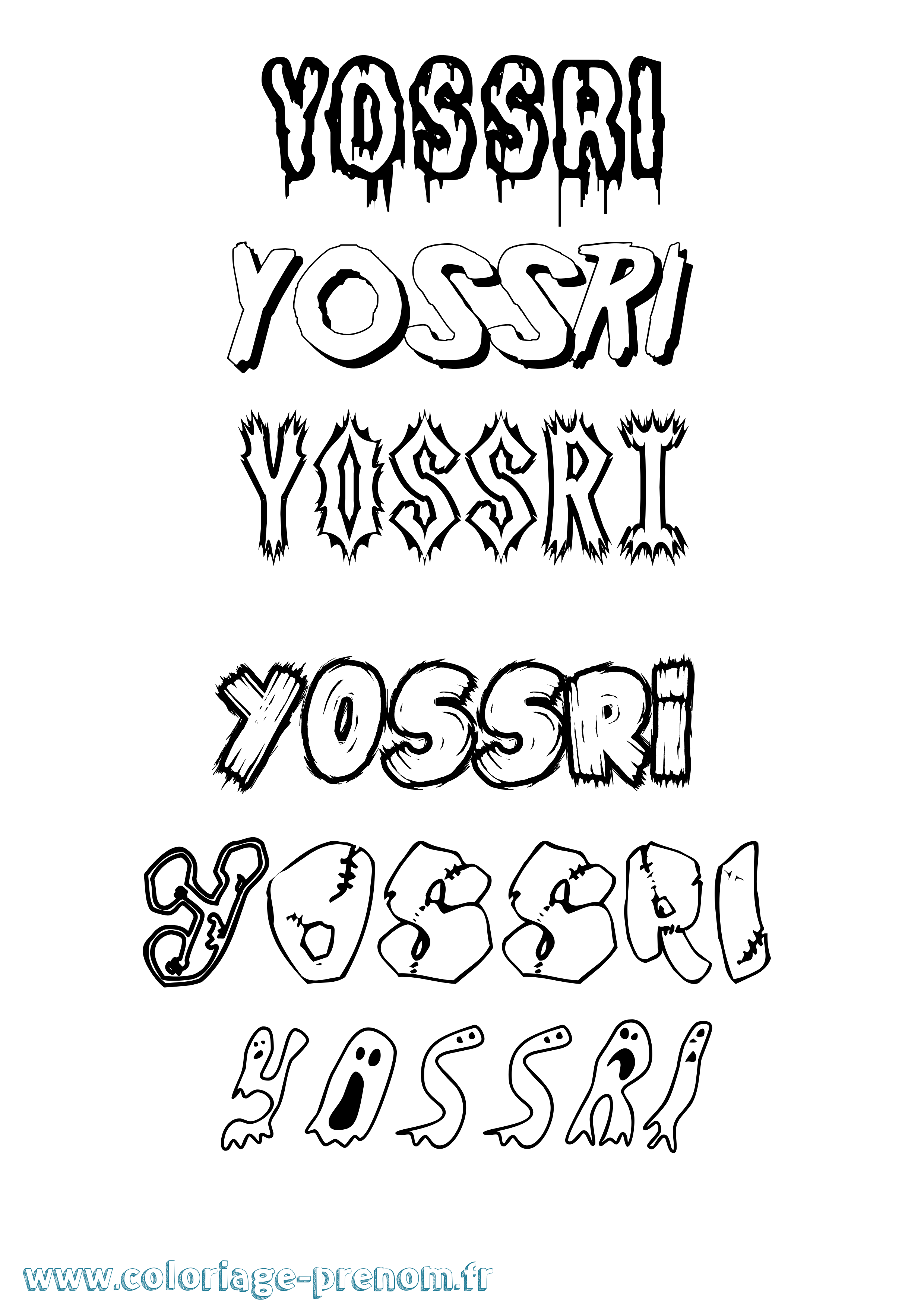 Coloriage Yossri Frisson Coloriage prénom Yossri Frisson