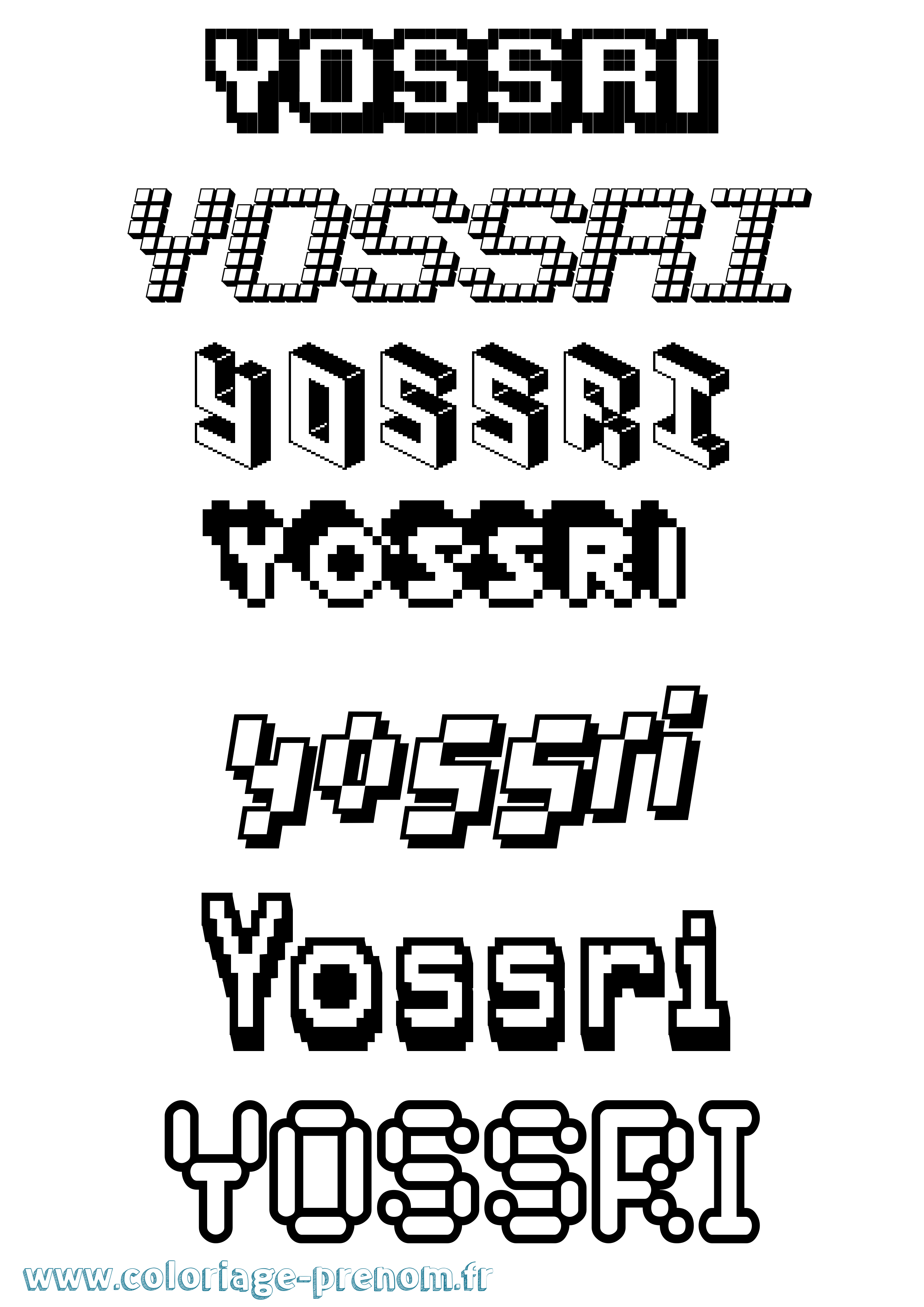 Coloriage Yossri Pixel Coloriage prénom Yossri Pixel