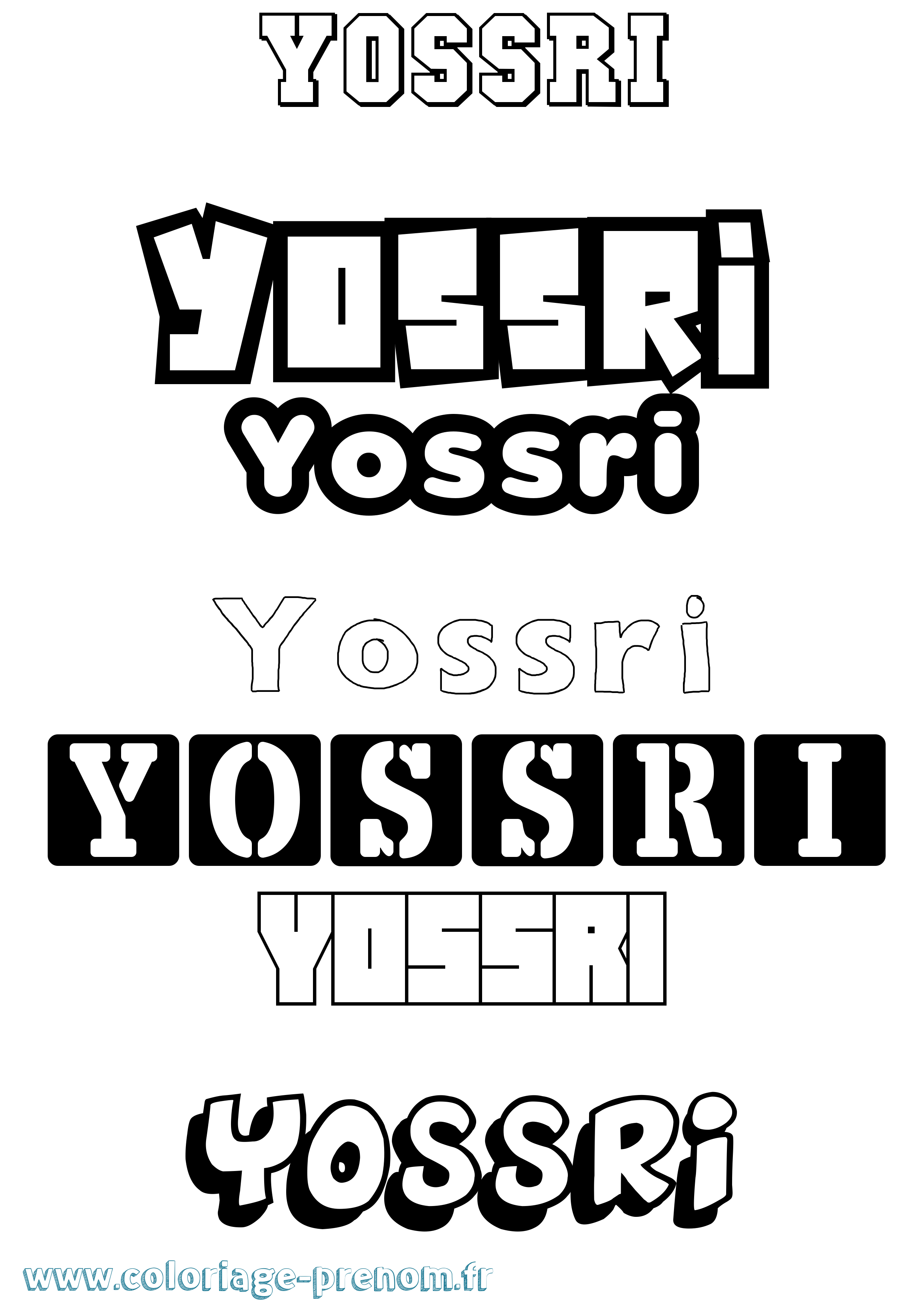 Coloriage Yossri Simple Coloriage prénom Yossri Simple