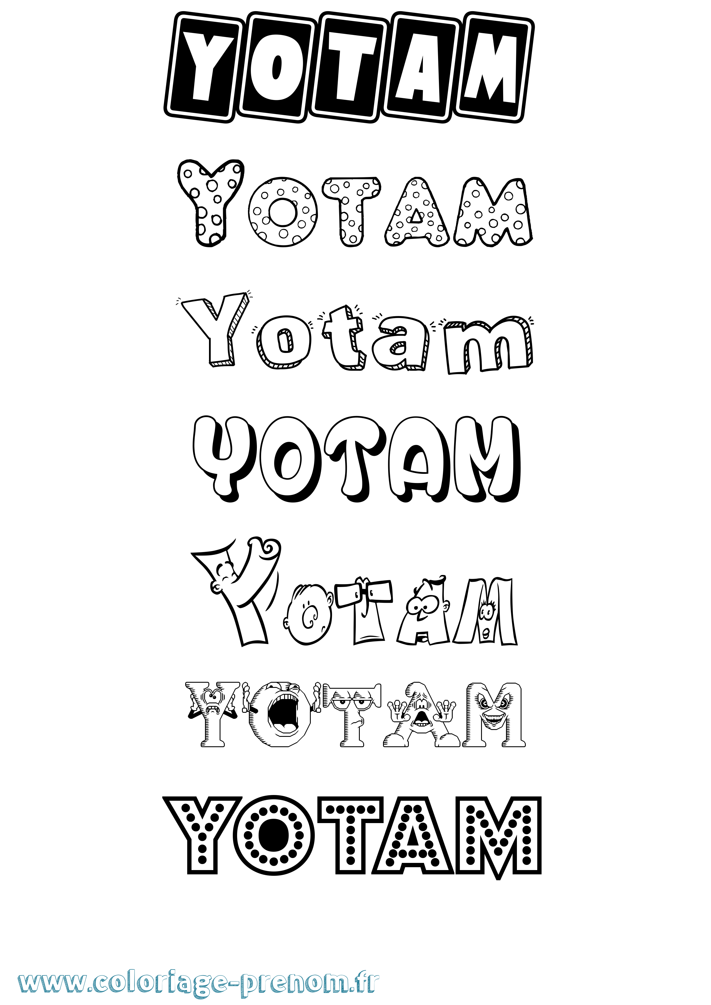 Coloriage Yotam Fun Coloriage prénom Yotam Fun
