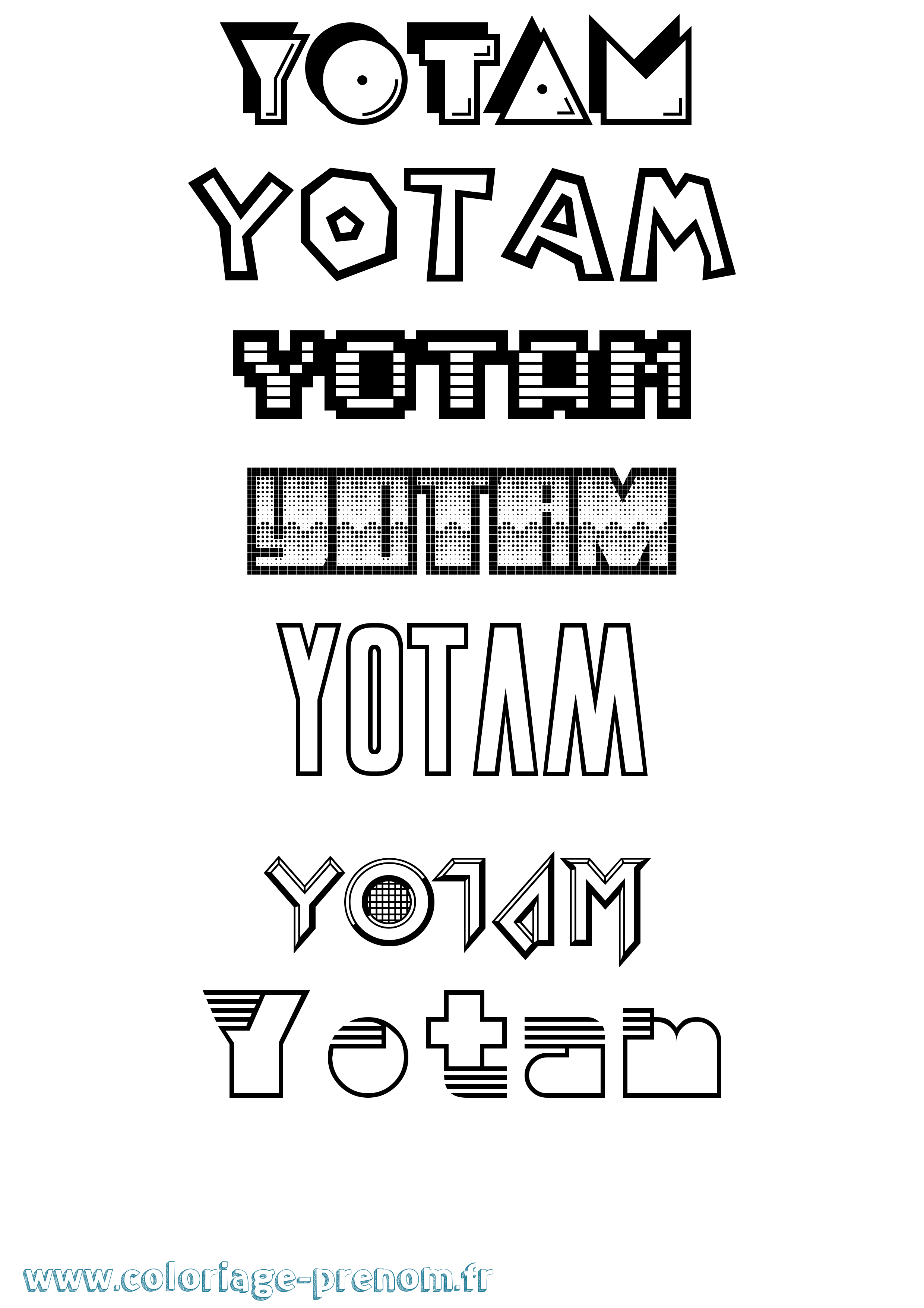 Coloriage Yotam Jeux Vidéos Coloriage prénom Yotam Jeux Vidéos