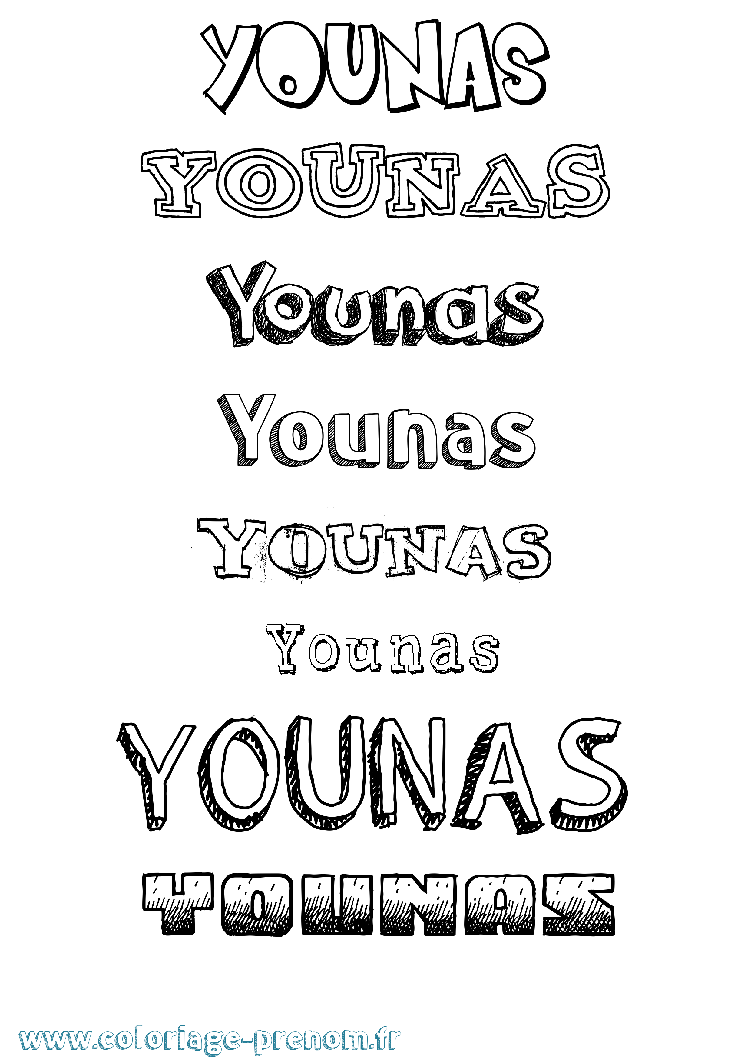 Coloriage Younas Dessiné Coloriage prénom Younas Dessiné