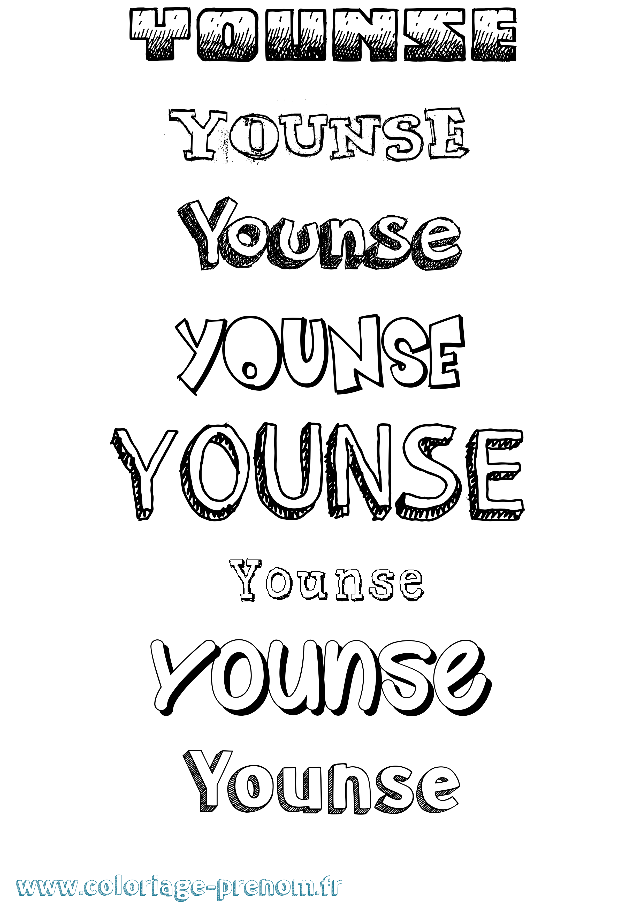 Coloriage Younse Dessiné Coloriage prénom Younse Dessiné
