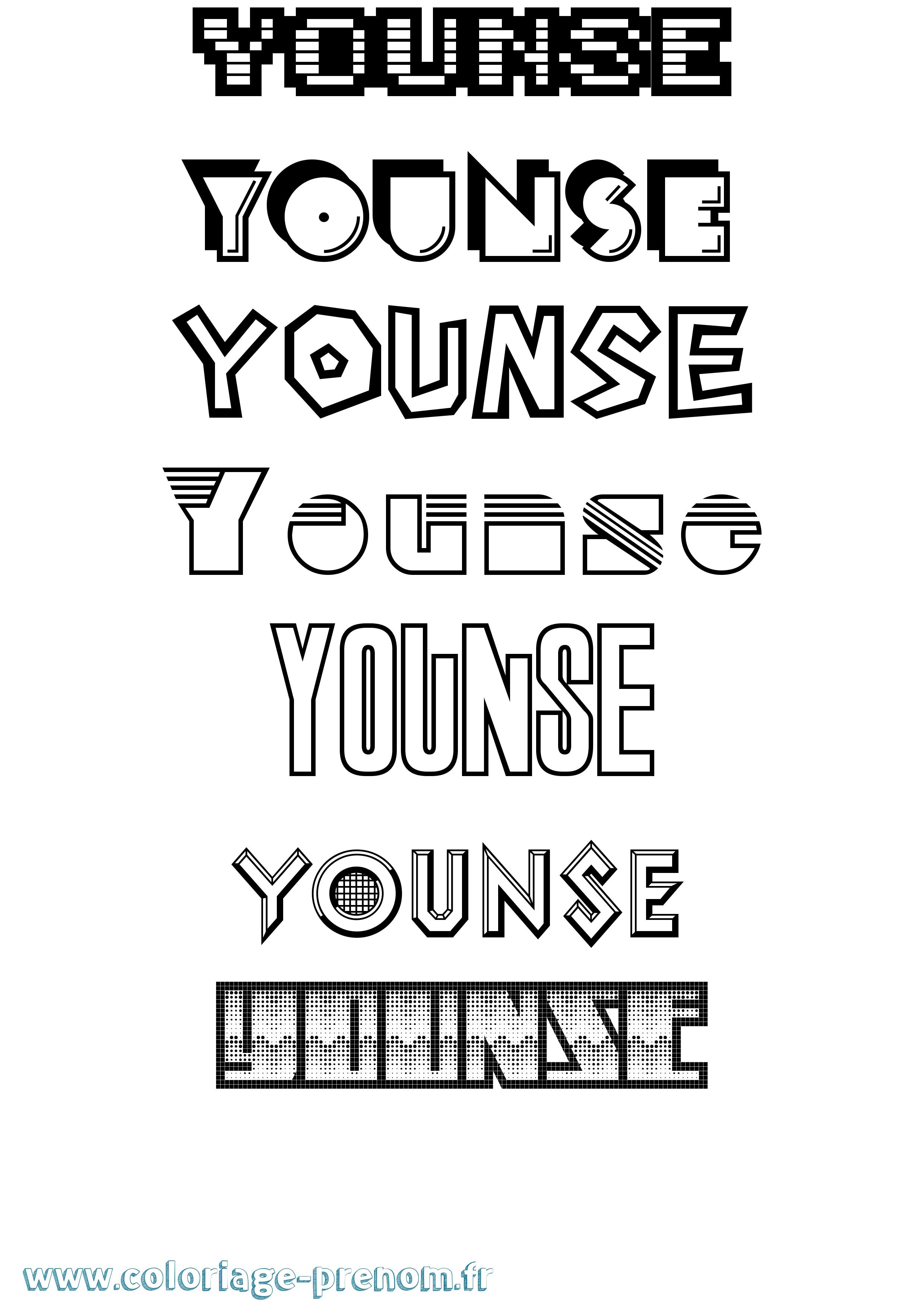 Coloriage Younse Jeux Vidéos Coloriage prénom Younse Jeux Vidéos