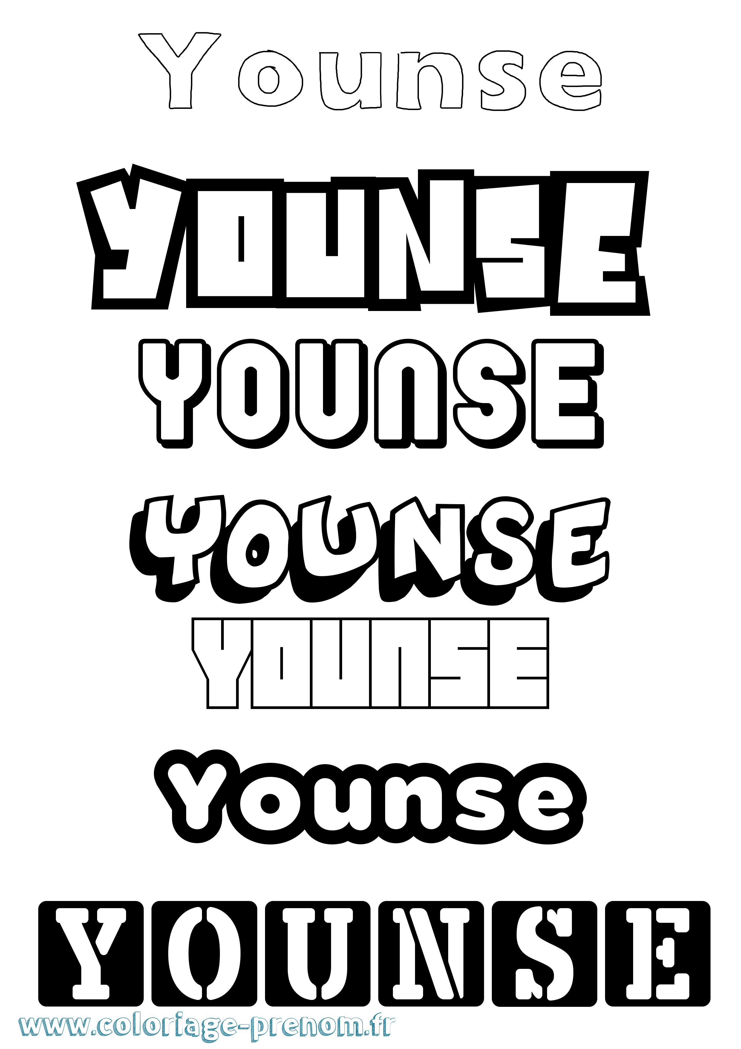 Coloriage Younse Simple Coloriage prénom Younse Simple