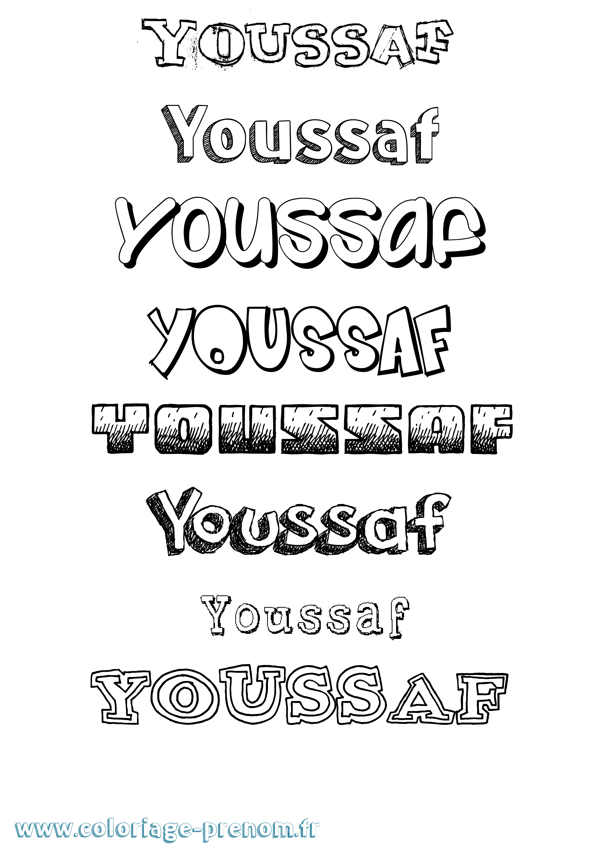 Coloriage Youssaf Dessiné Coloriage prénom Youssaf Dessiné