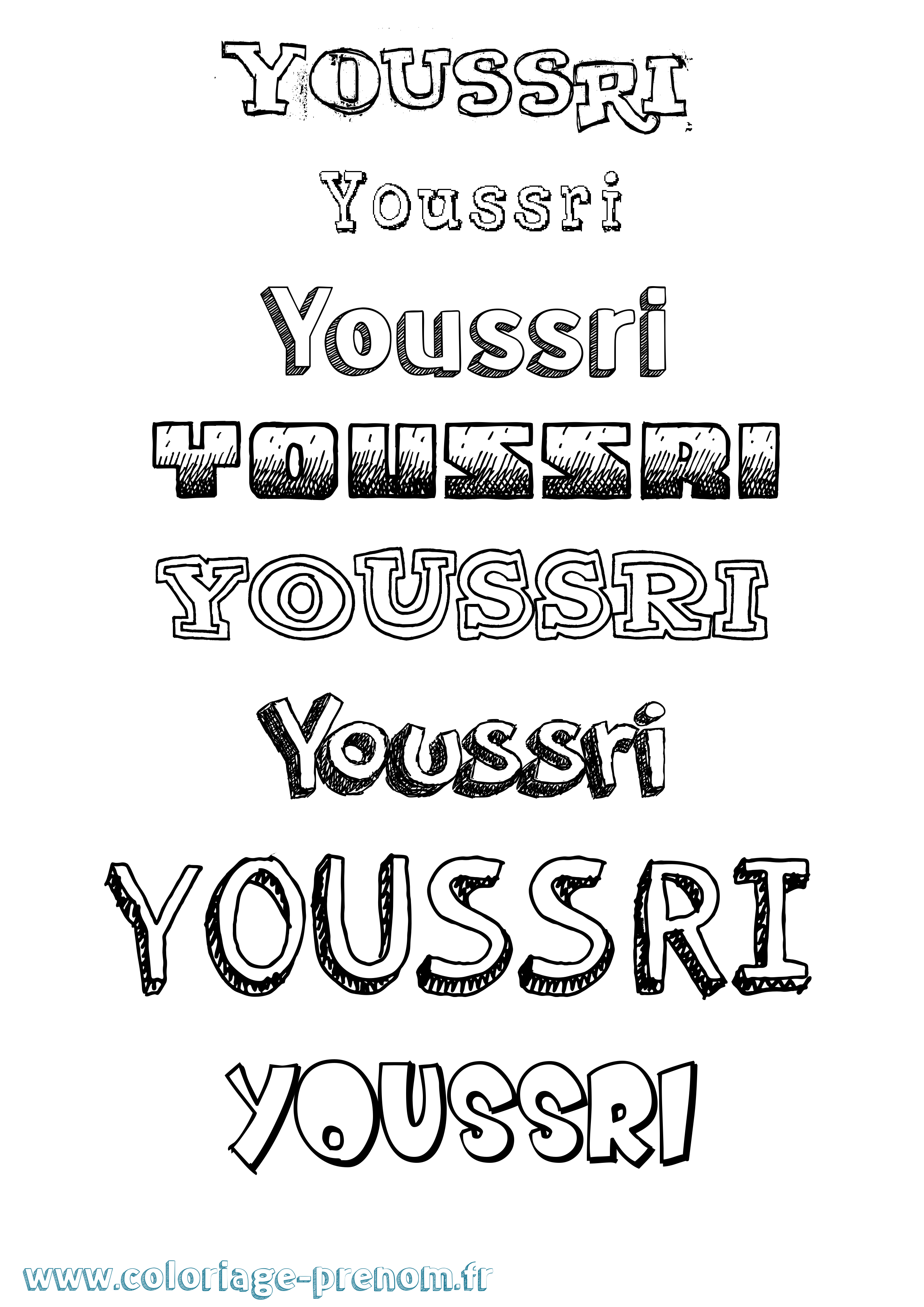 Coloriage Youssri Dessiné Coloriage prénom Youssri Dessiné