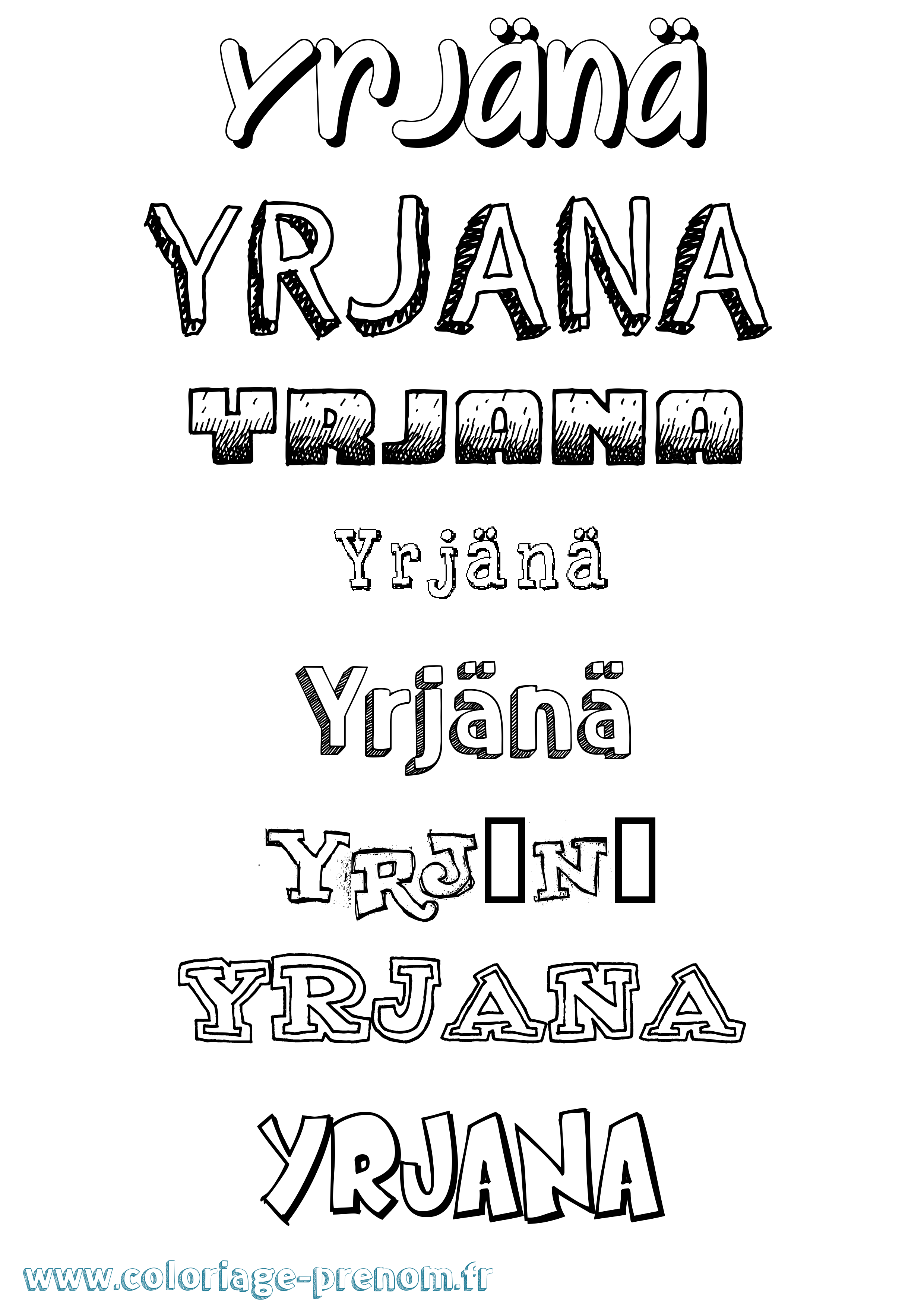 Coloriage Yrjänä Dessiné Coloriage prénom Yrjänä Dessiné