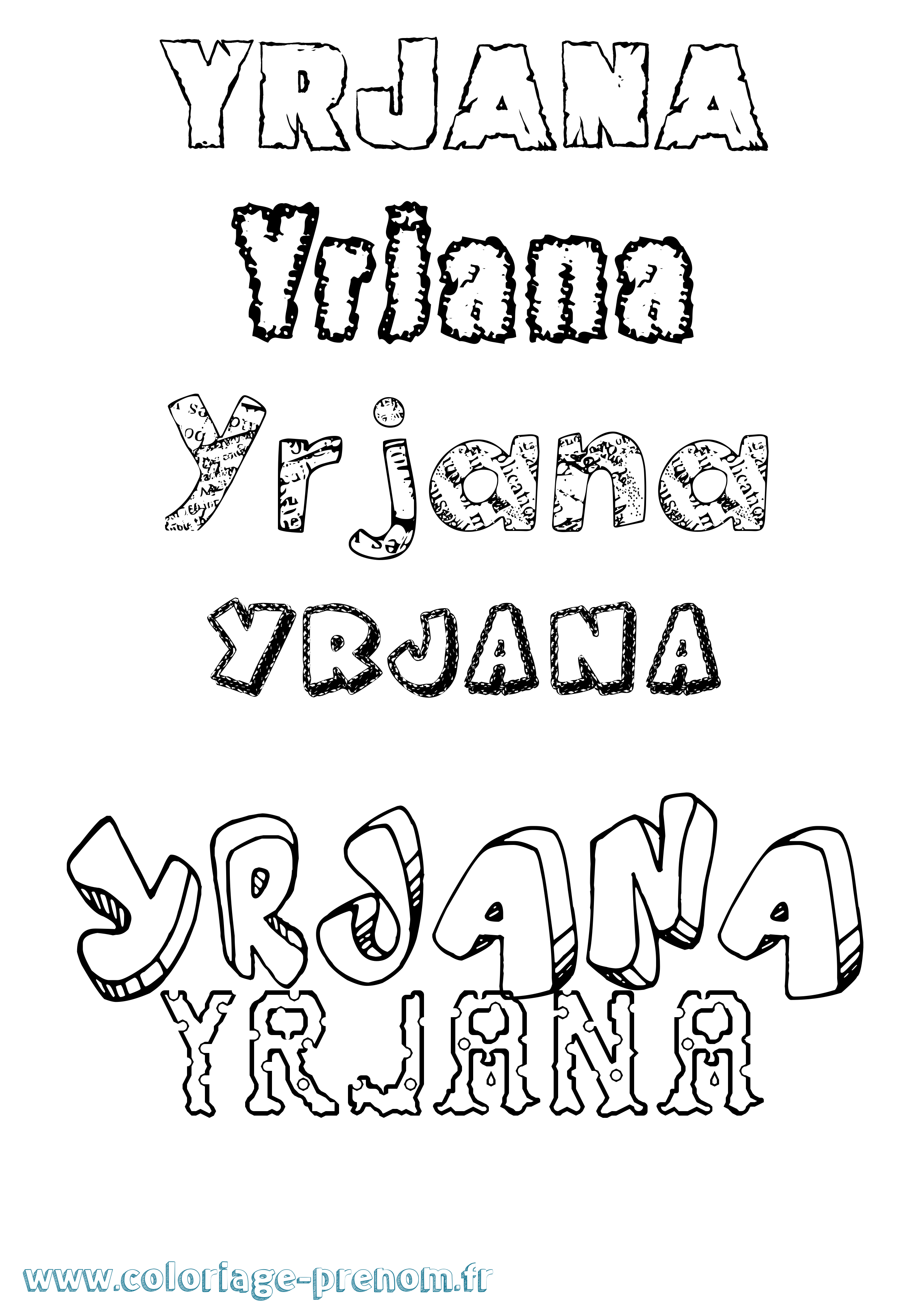 Coloriage Yrjänä Destructuré Coloriage prénom Yrjänä Destructuré