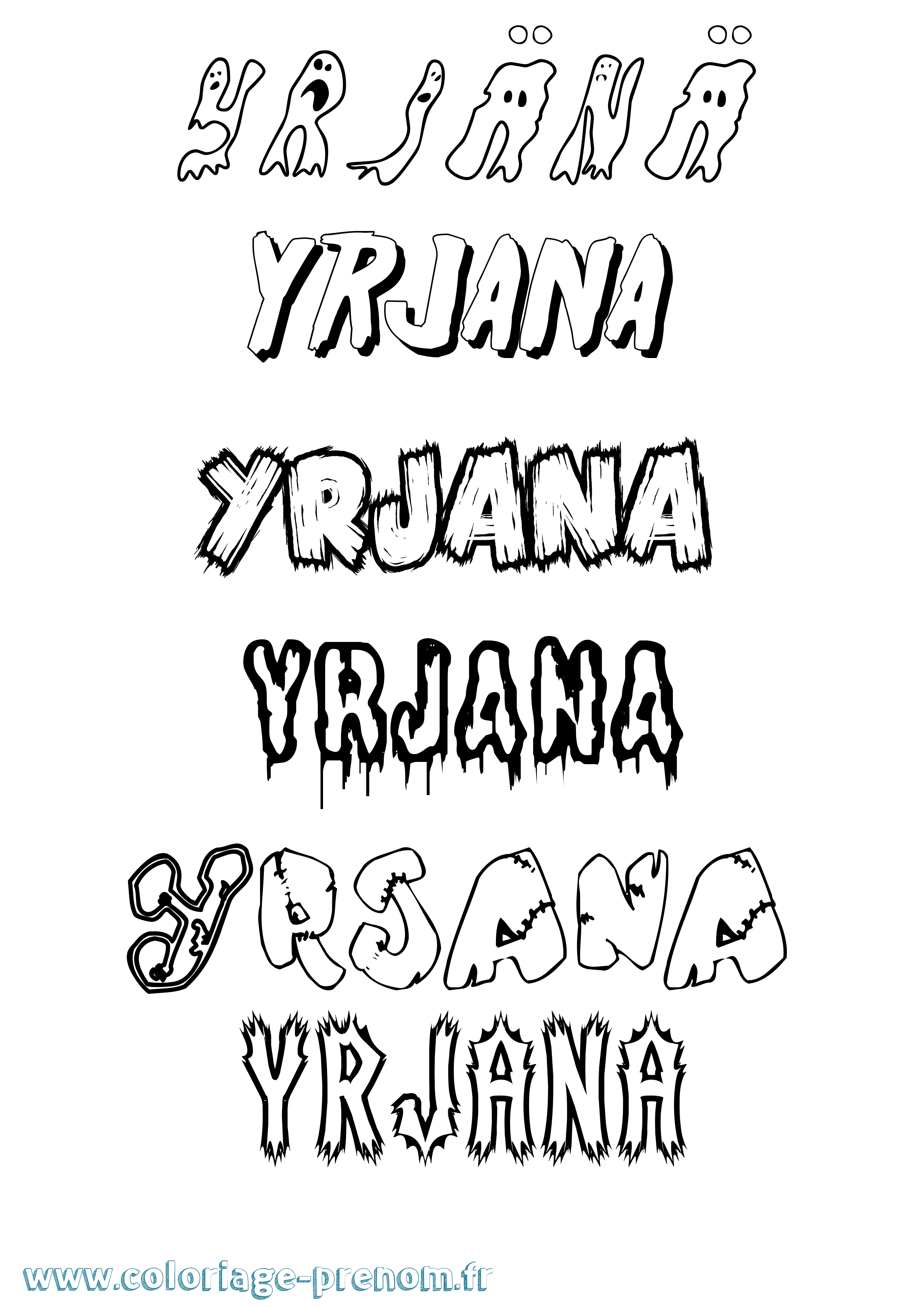 Coloriage Yrjänä Frisson Coloriage prénom Yrjänä Frisson