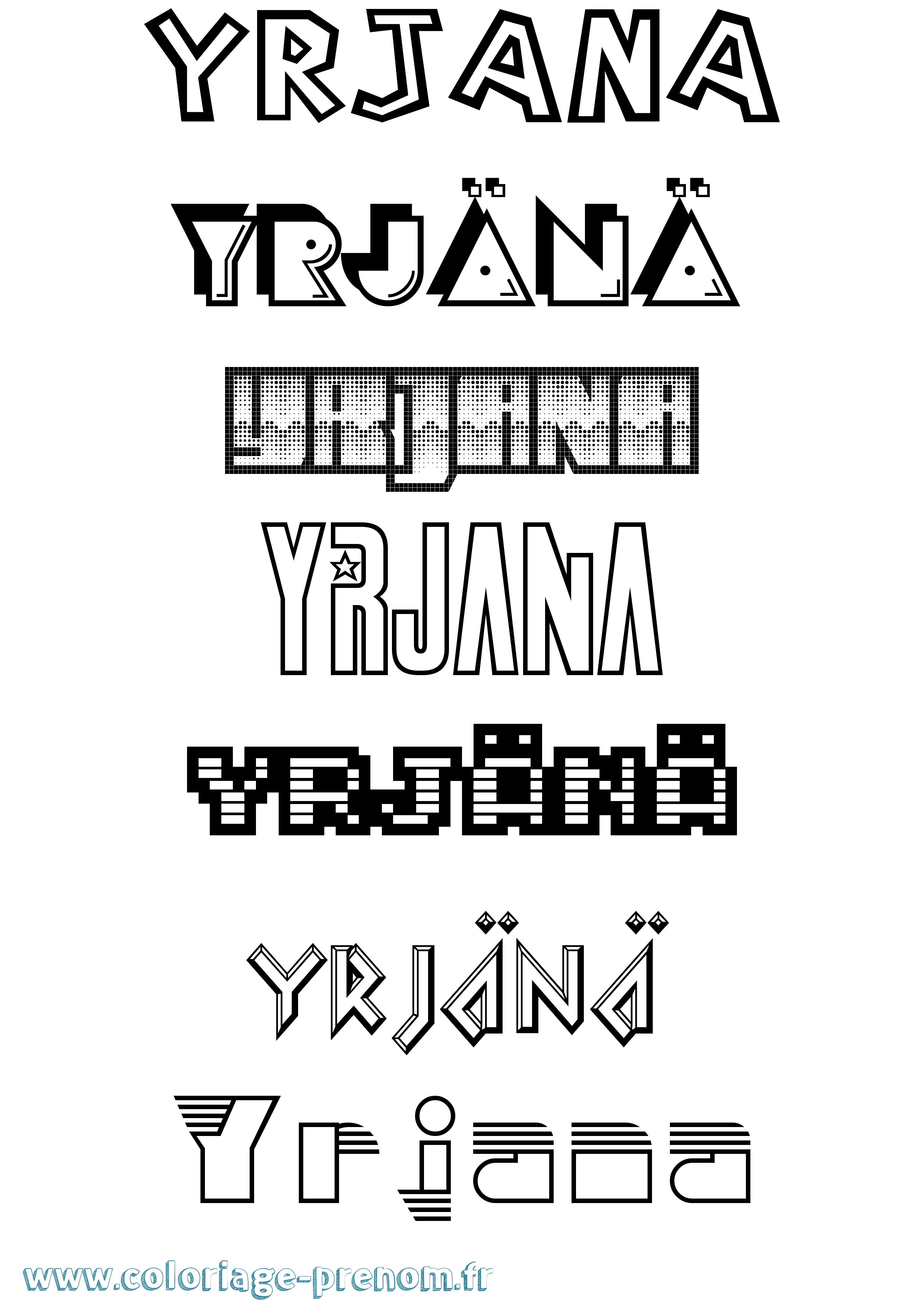 Coloriage Yrjänä Jeux Vidéos Coloriage prénom Yrjänä Jeux Vidéos