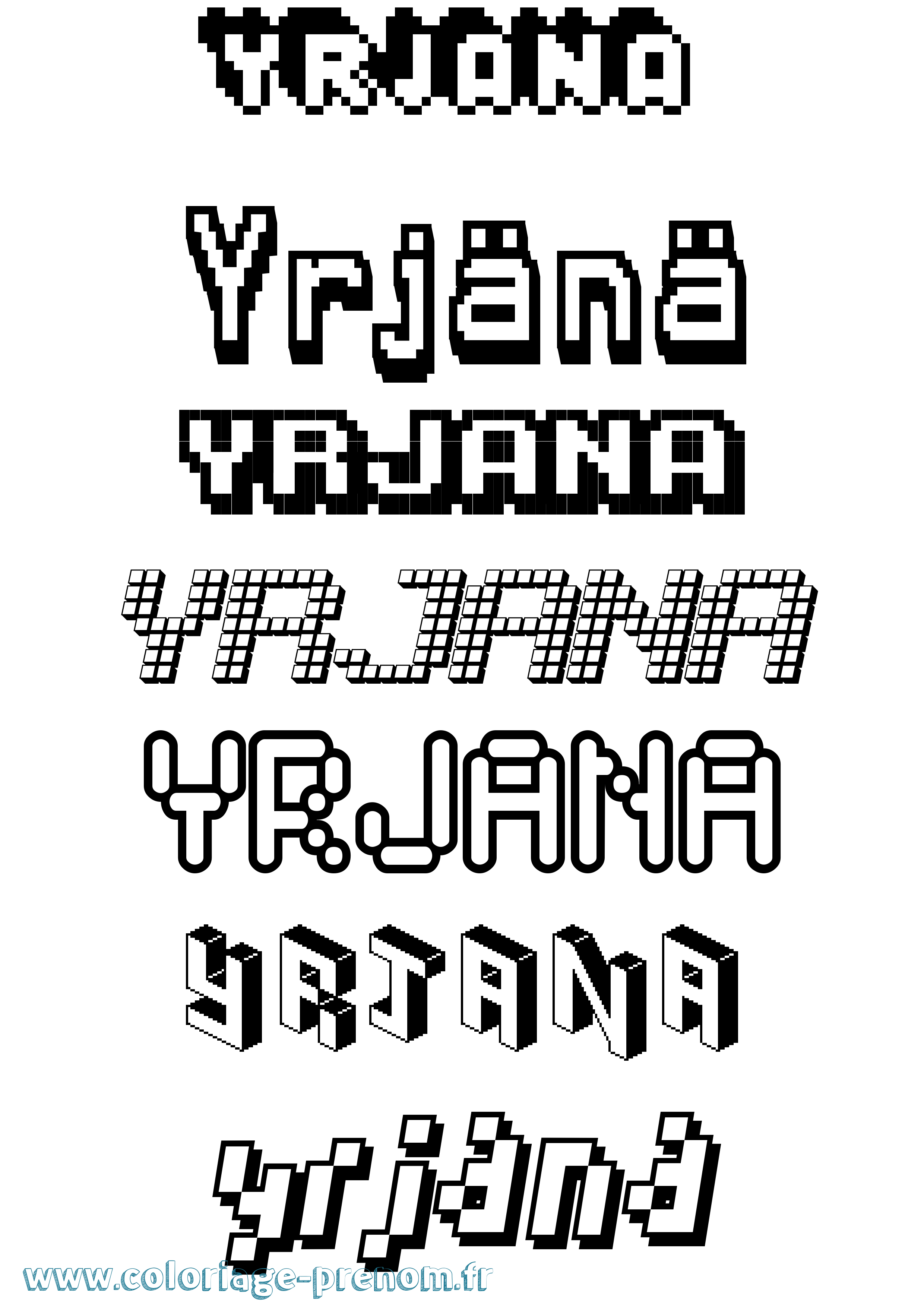 Coloriage Yrjänä Pixel Coloriage prénom Yrjänä Pixel