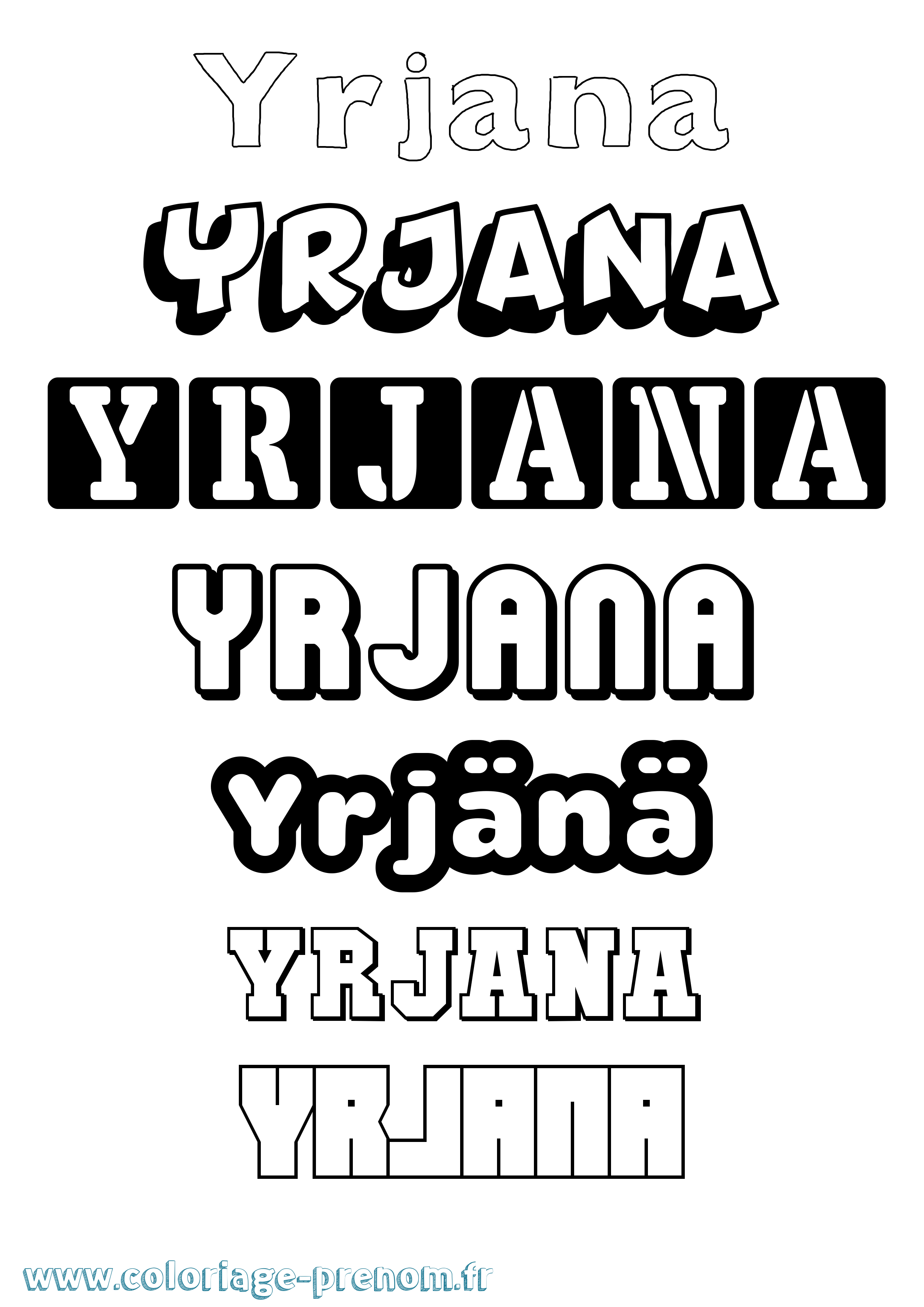 Coloriage Yrjänä Simple Coloriage prénom Yrjänä Simple