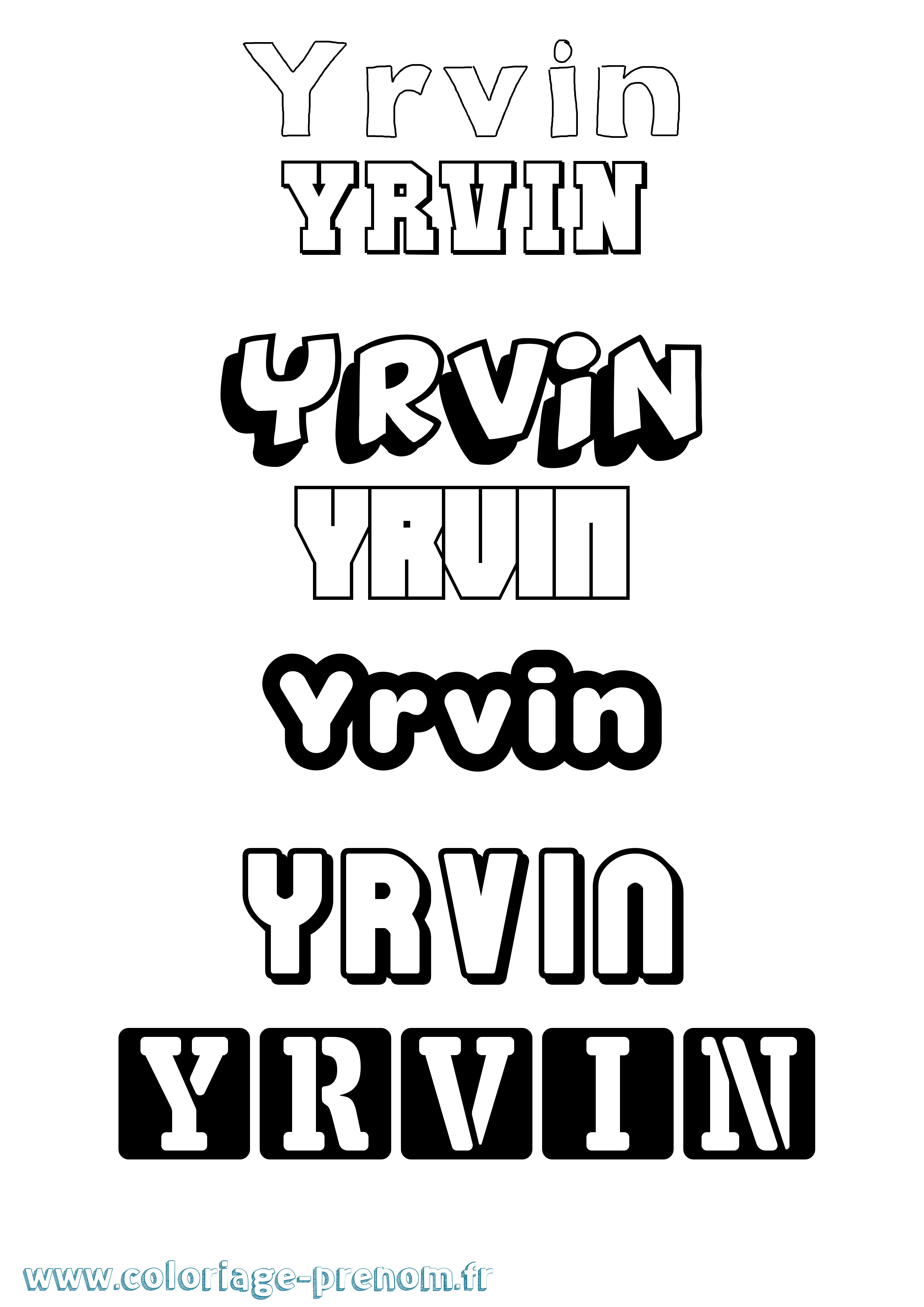 Coloriage Yrvin Simple Coloriage prénom Yrvin Simple