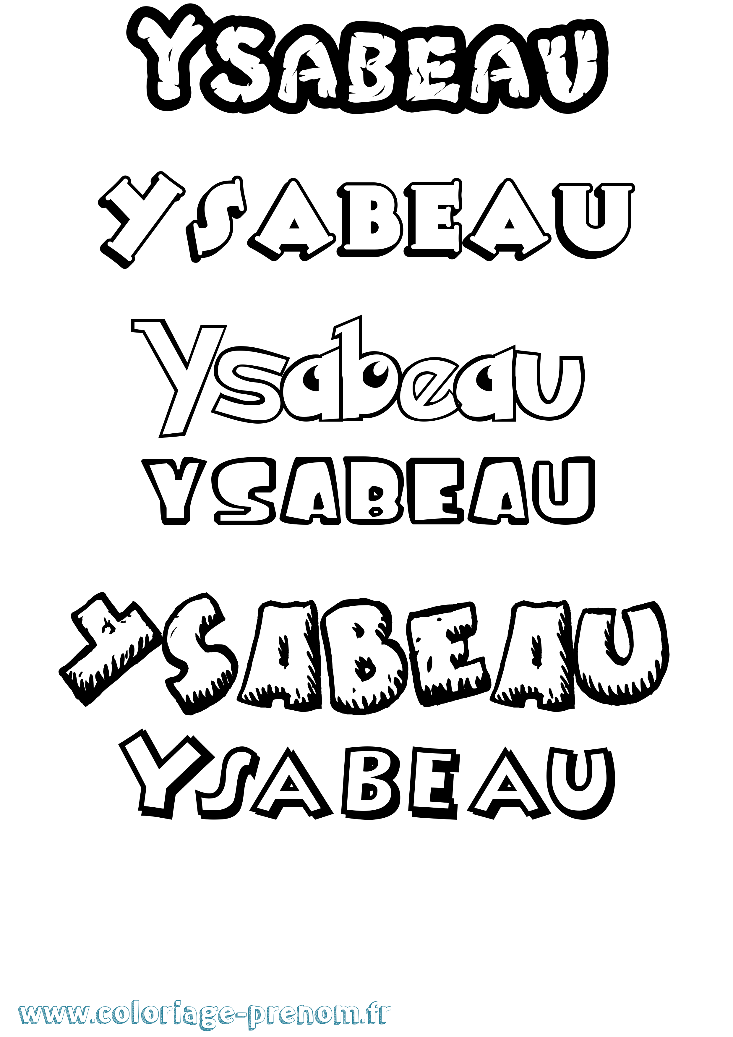 Coloriage Ysabeau Dessin Animé Coloriage prénom Ysabeau Dessin Animé