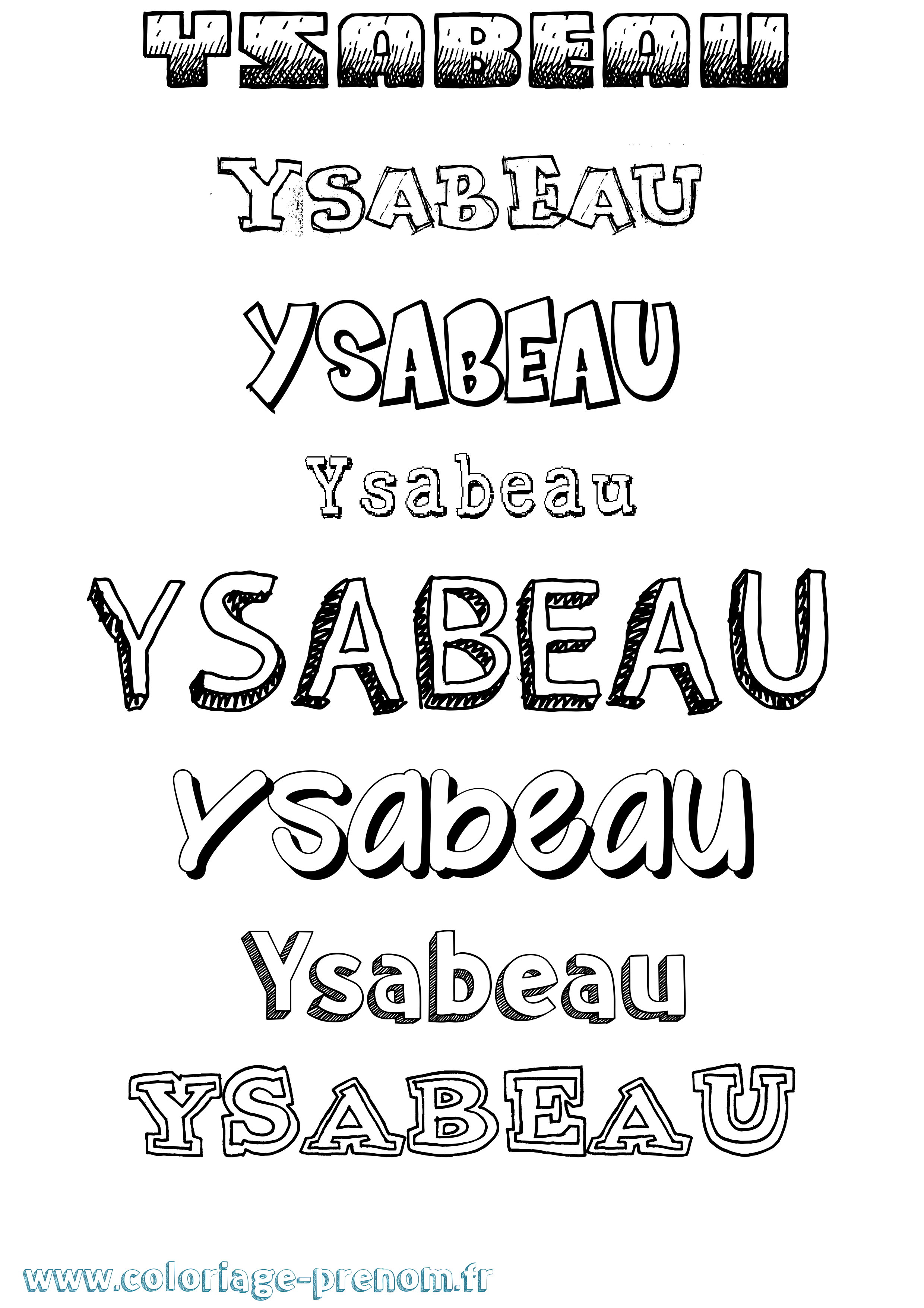 Coloriage Ysabeau Dessiné Coloriage prénom Ysabeau Dessiné