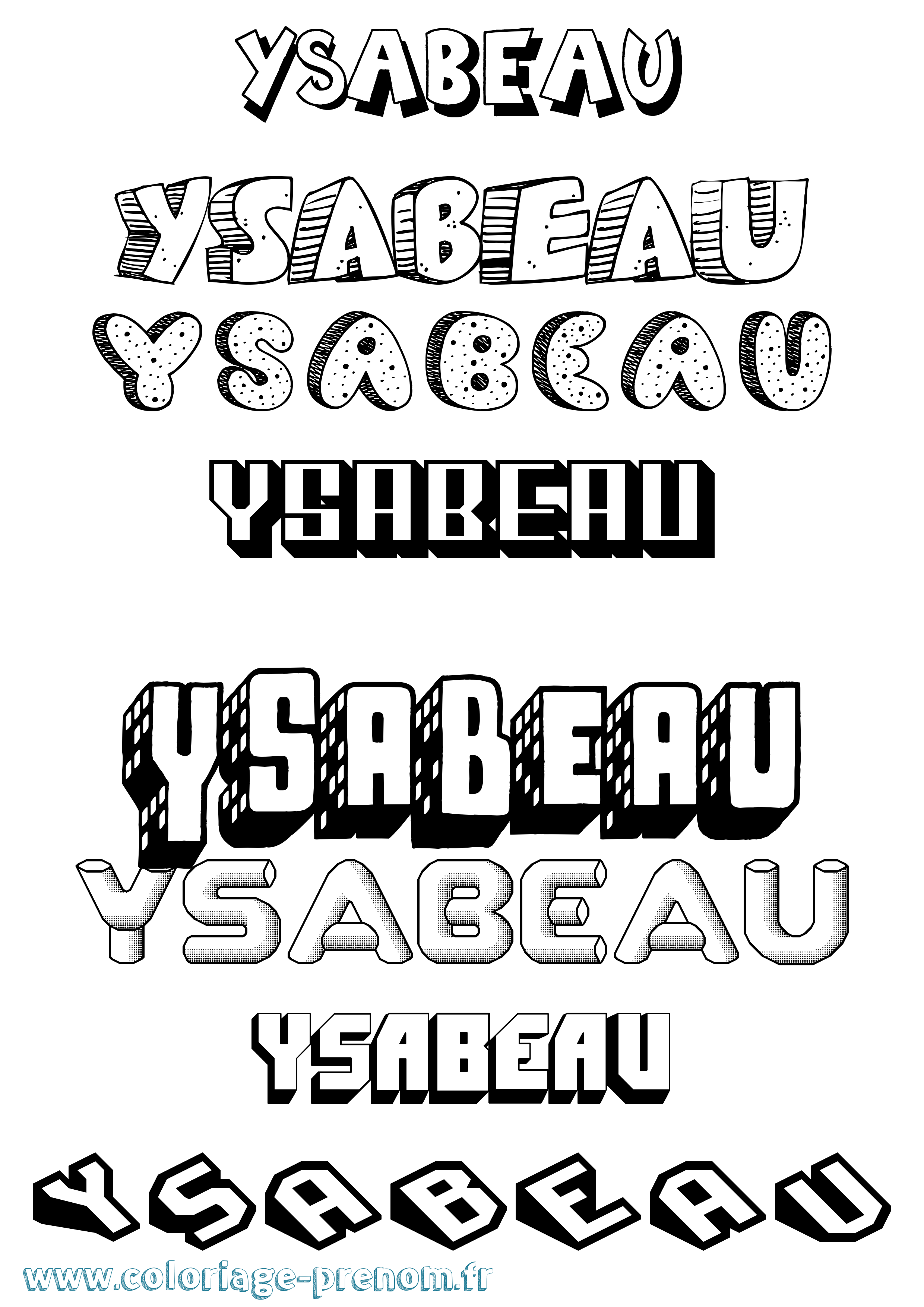Coloriage Ysabeau Effet 3D Coloriage prénom Ysabeau Effet 3D