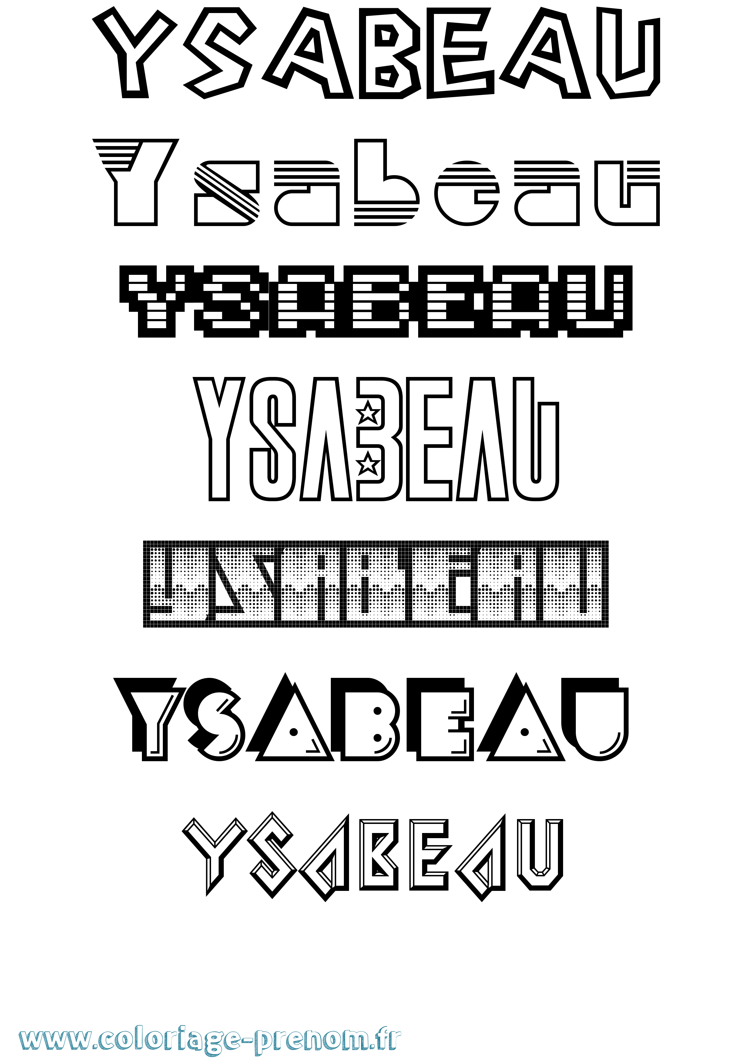 Coloriage Ysabeau Jeux Vidéos Coloriage prénom Ysabeau Jeux Vidéos