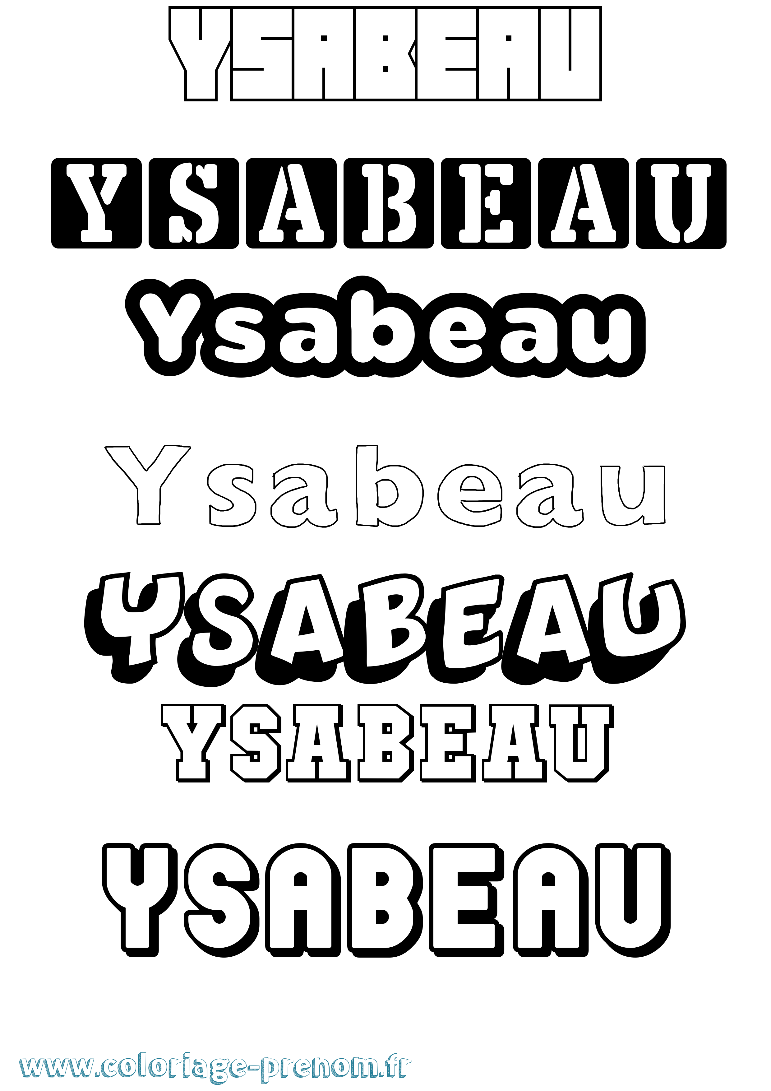 Coloriage Ysabeau Simple Coloriage prénom Ysabeau Simple