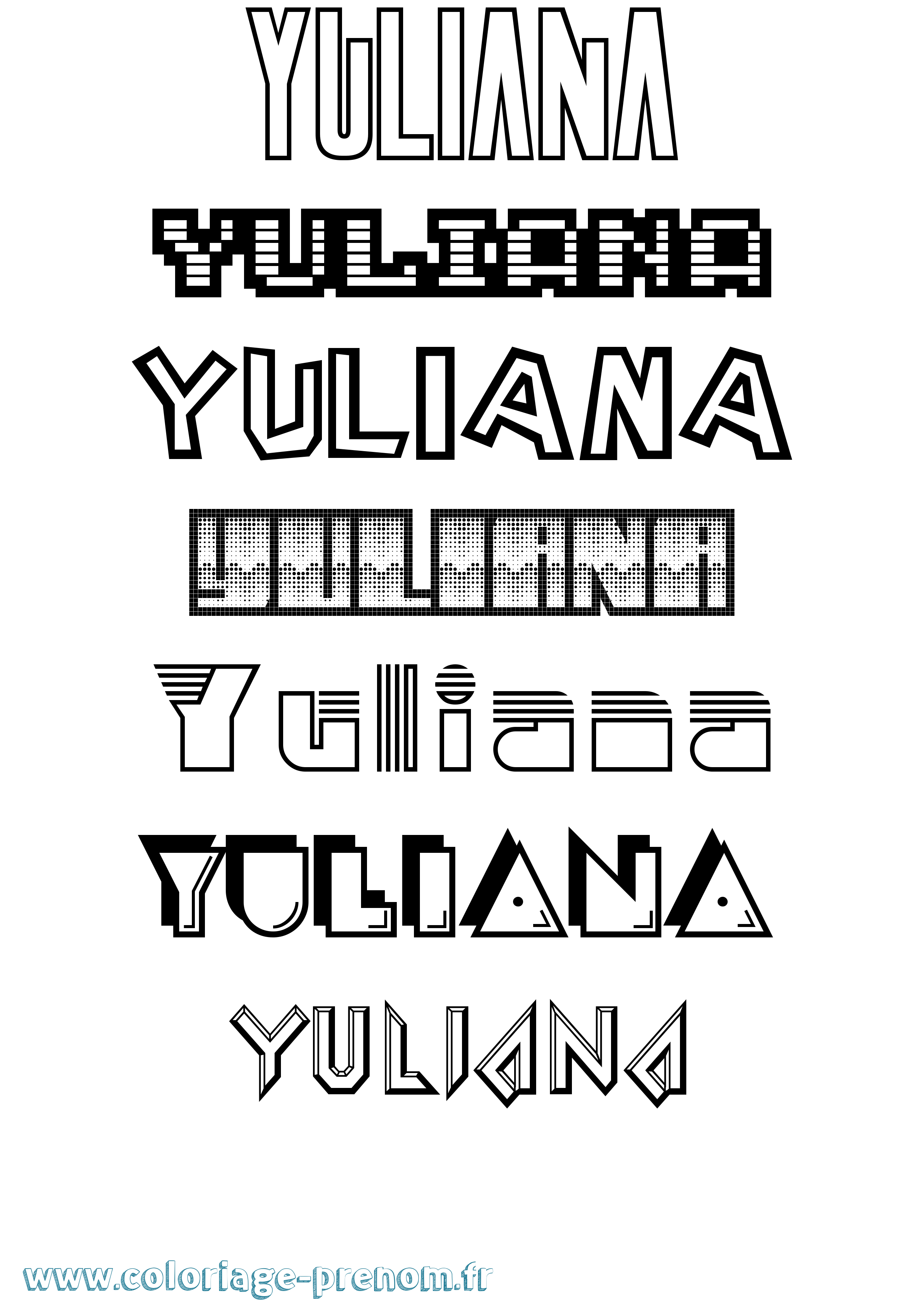 Coloriage Yuliana Jeux Vidéos Coloriage prénom Yuliana Jeux Vidéos