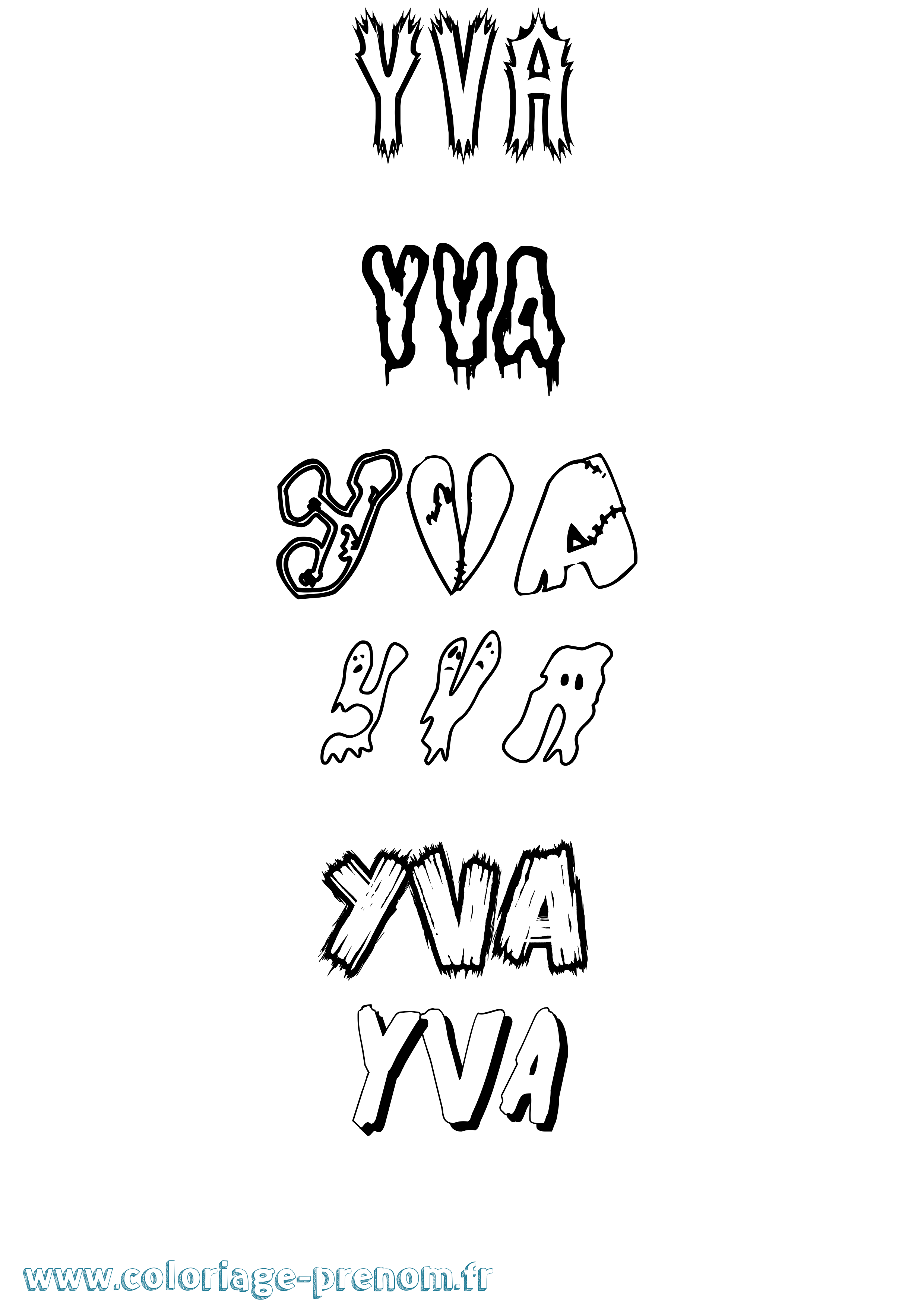 Coloriage Yva Frisson Coloriage prénom Yva Frisson
