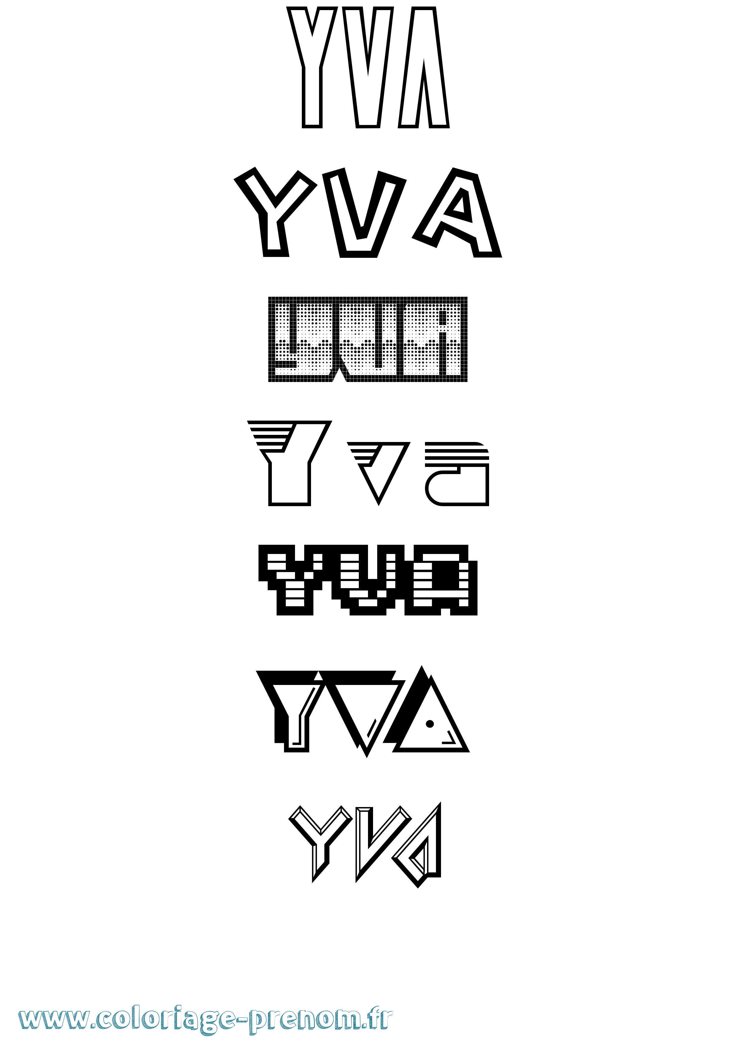 Coloriage Yva Jeux Vidéos Coloriage prénom Yva Jeux Vidéos