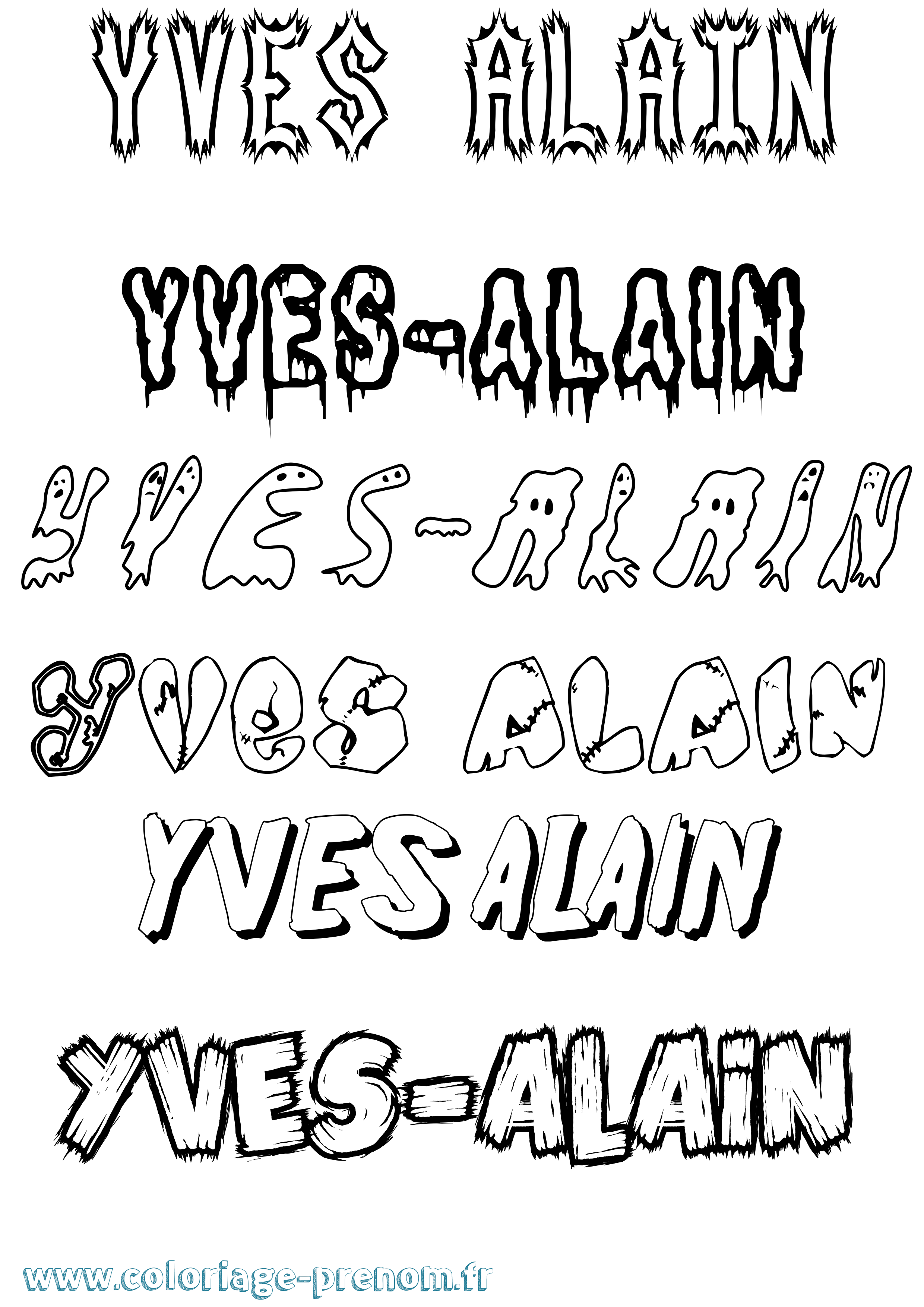 Coloriage Yves-Alain Frisson Coloriage prénom Yves-Alain Frisson