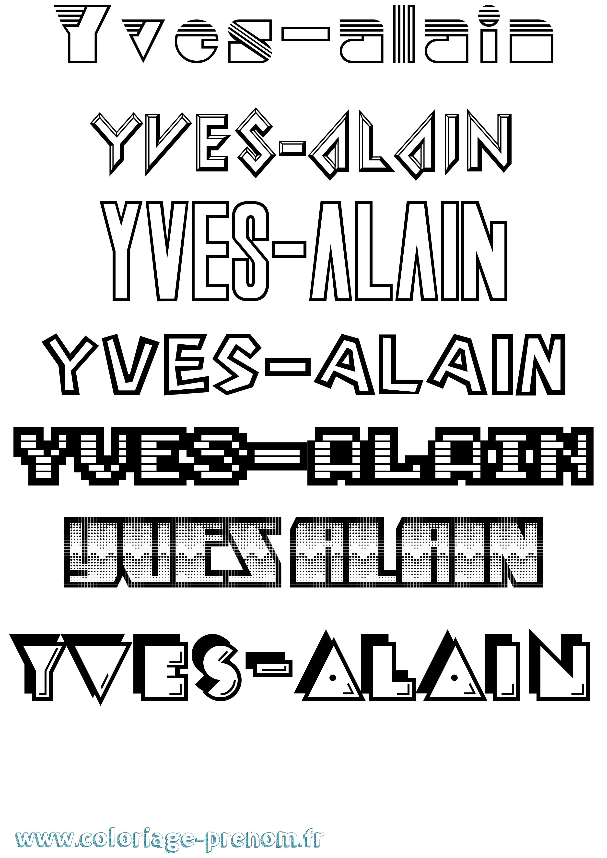 Coloriage Yves-Alain Jeux Vidéos Coloriage prénom Yves-Alain Jeux Vidéos