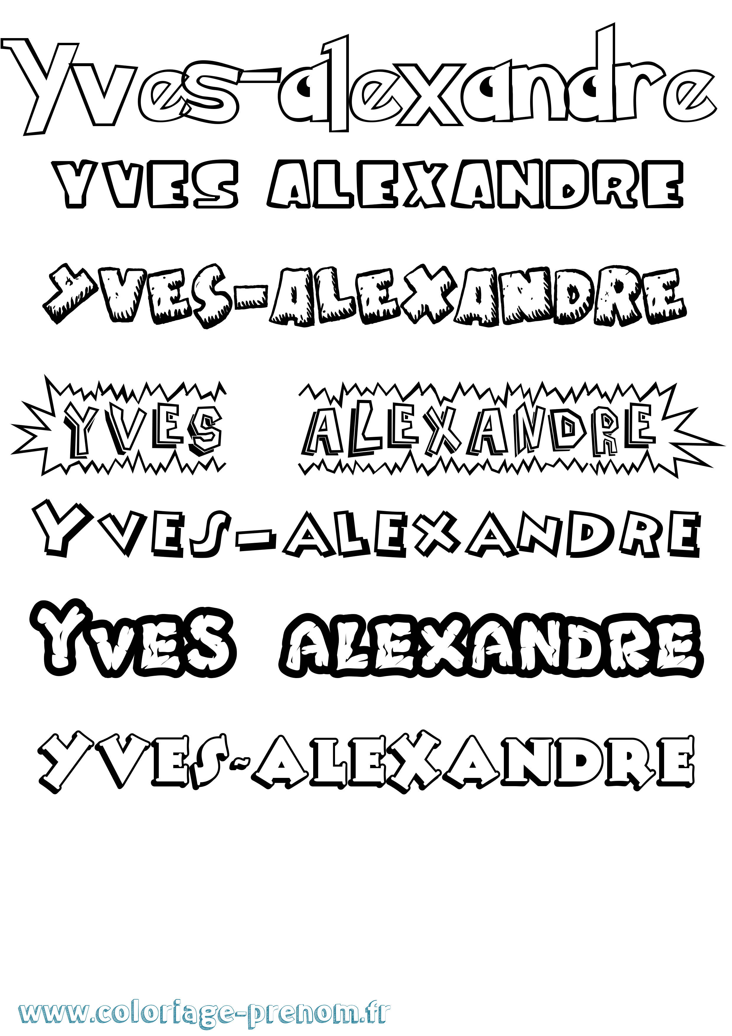 Coloriage Yves-Alexandre Dessin Animé Coloriage prénom Yves-Alexandre Dessin Animé