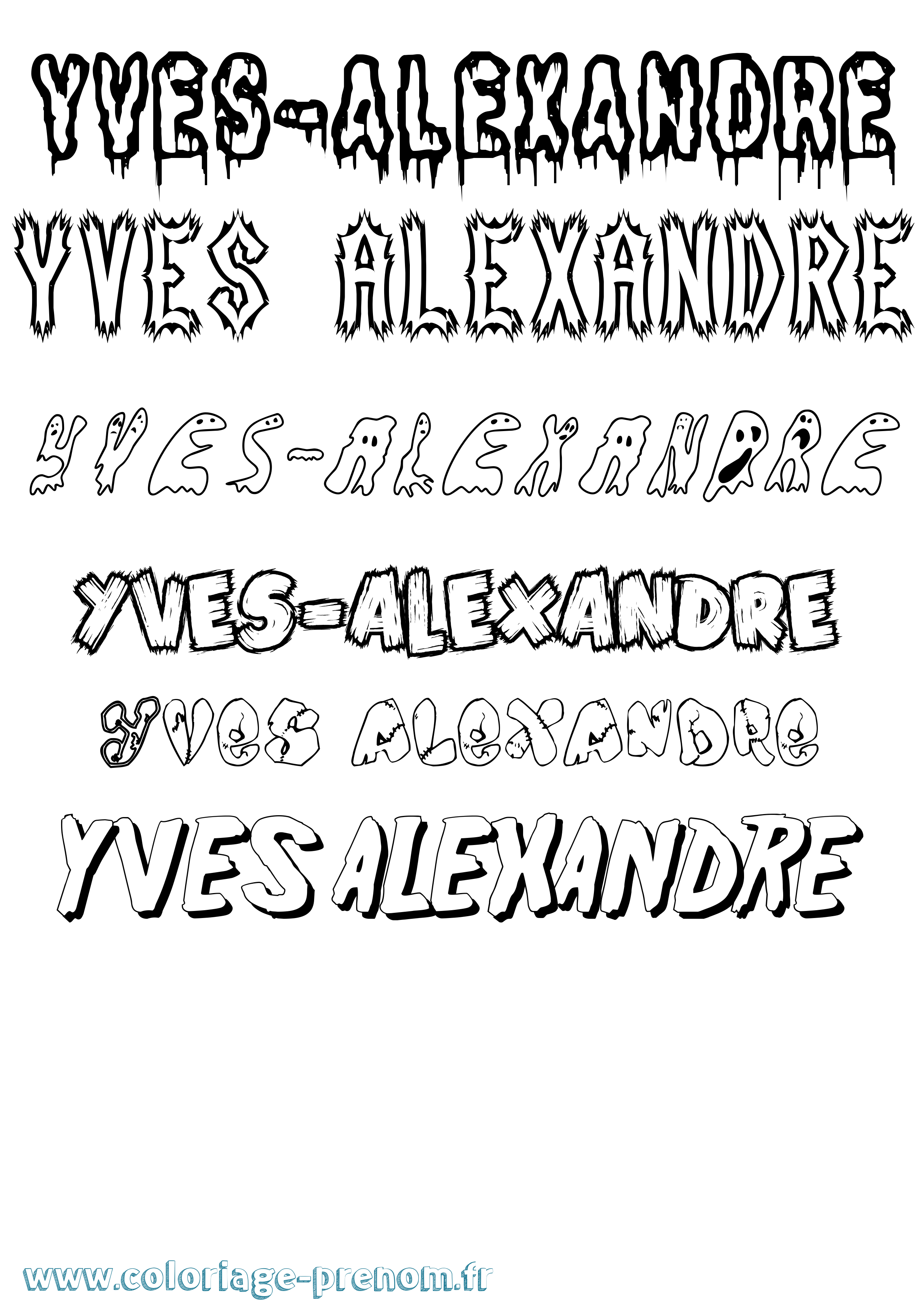 Coloriage Yves-Alexandre Frisson Coloriage prénom Yves-Alexandre Frisson