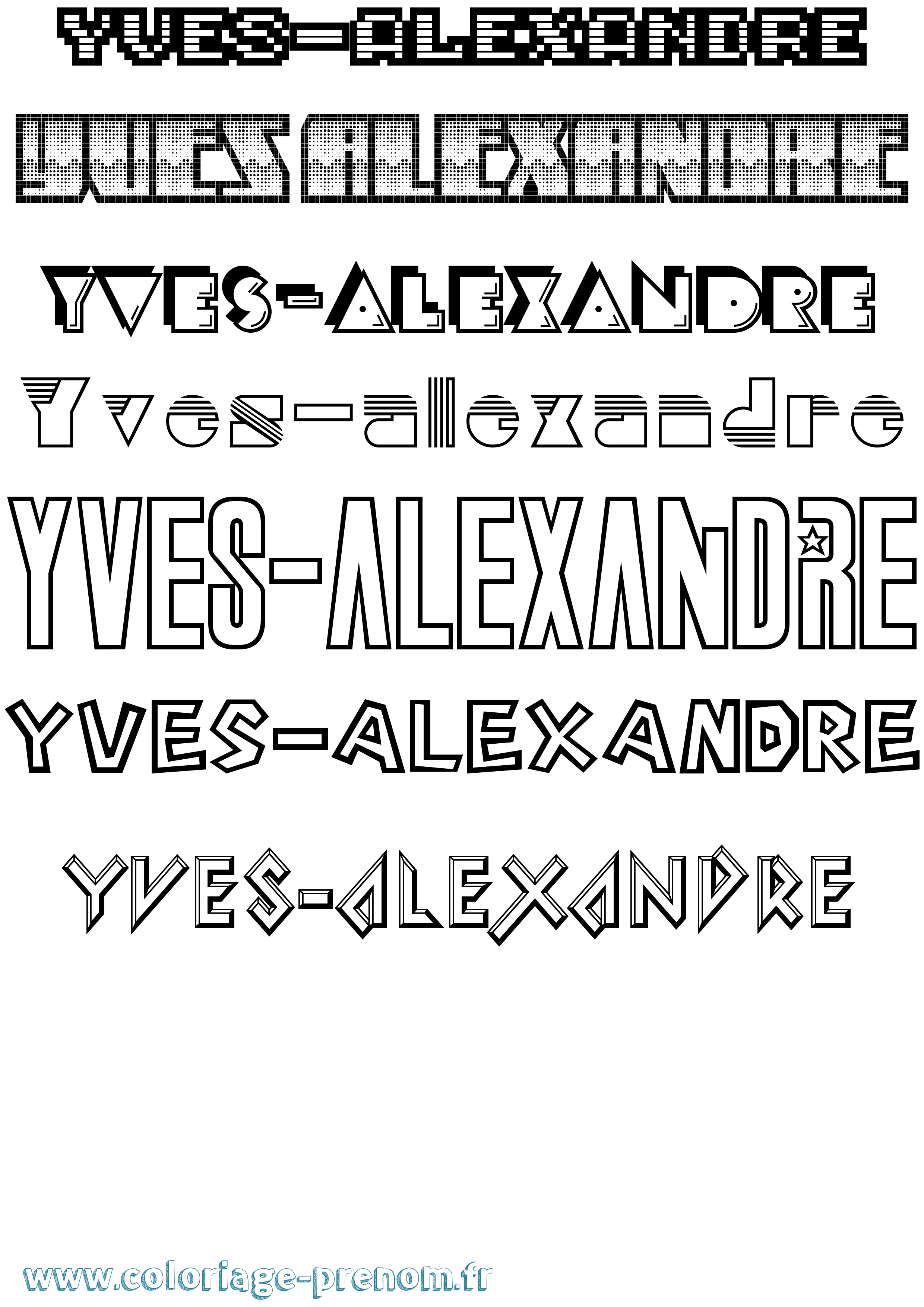 Coloriage Yves-Alexandre Jeux Vidéos Coloriage prénom Yves-Alexandre Jeux Vidéos
