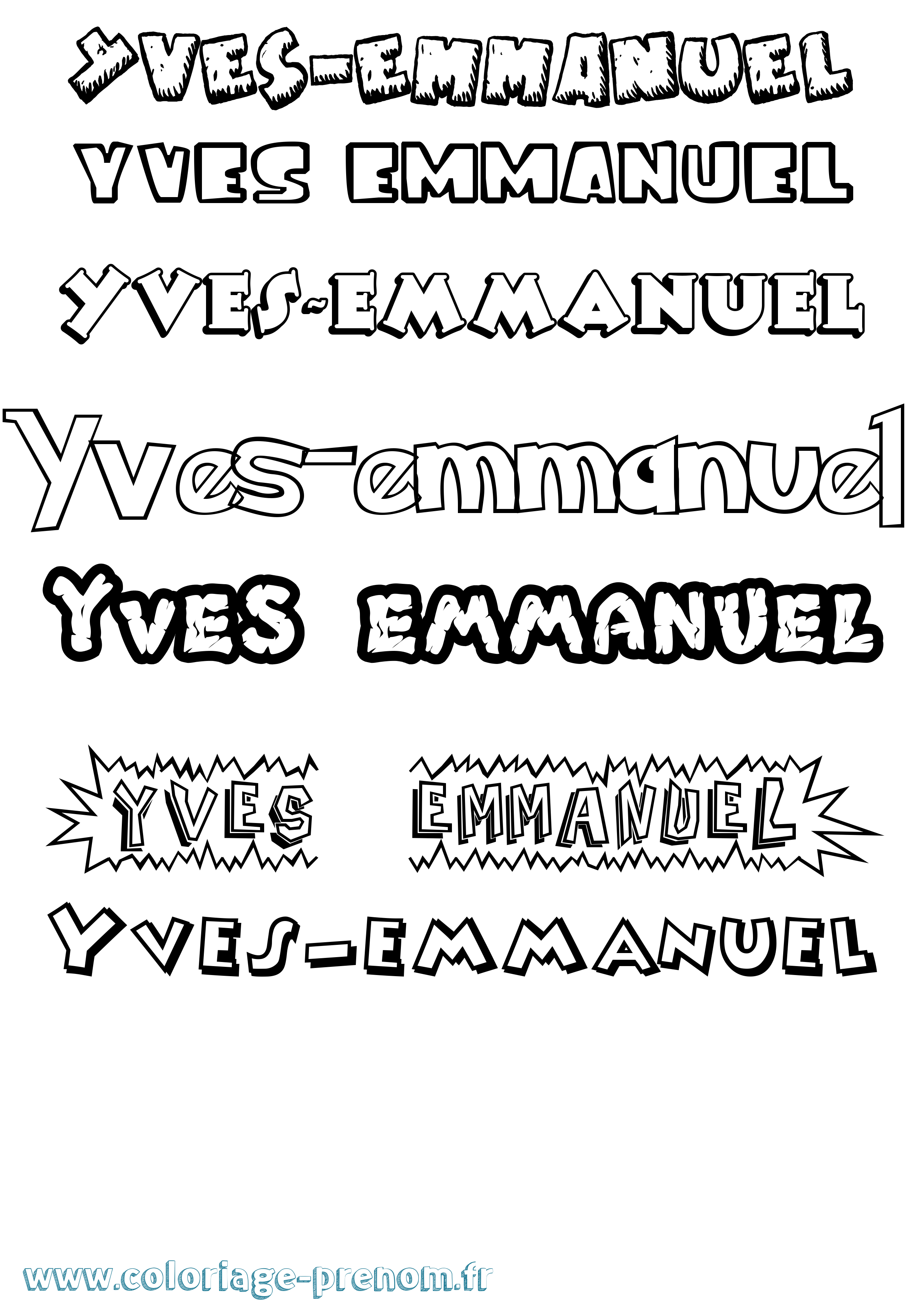 Coloriage Yves-Emmanuel Dessin Animé Coloriage prénom Yves-Emmanuel Dessin Animé