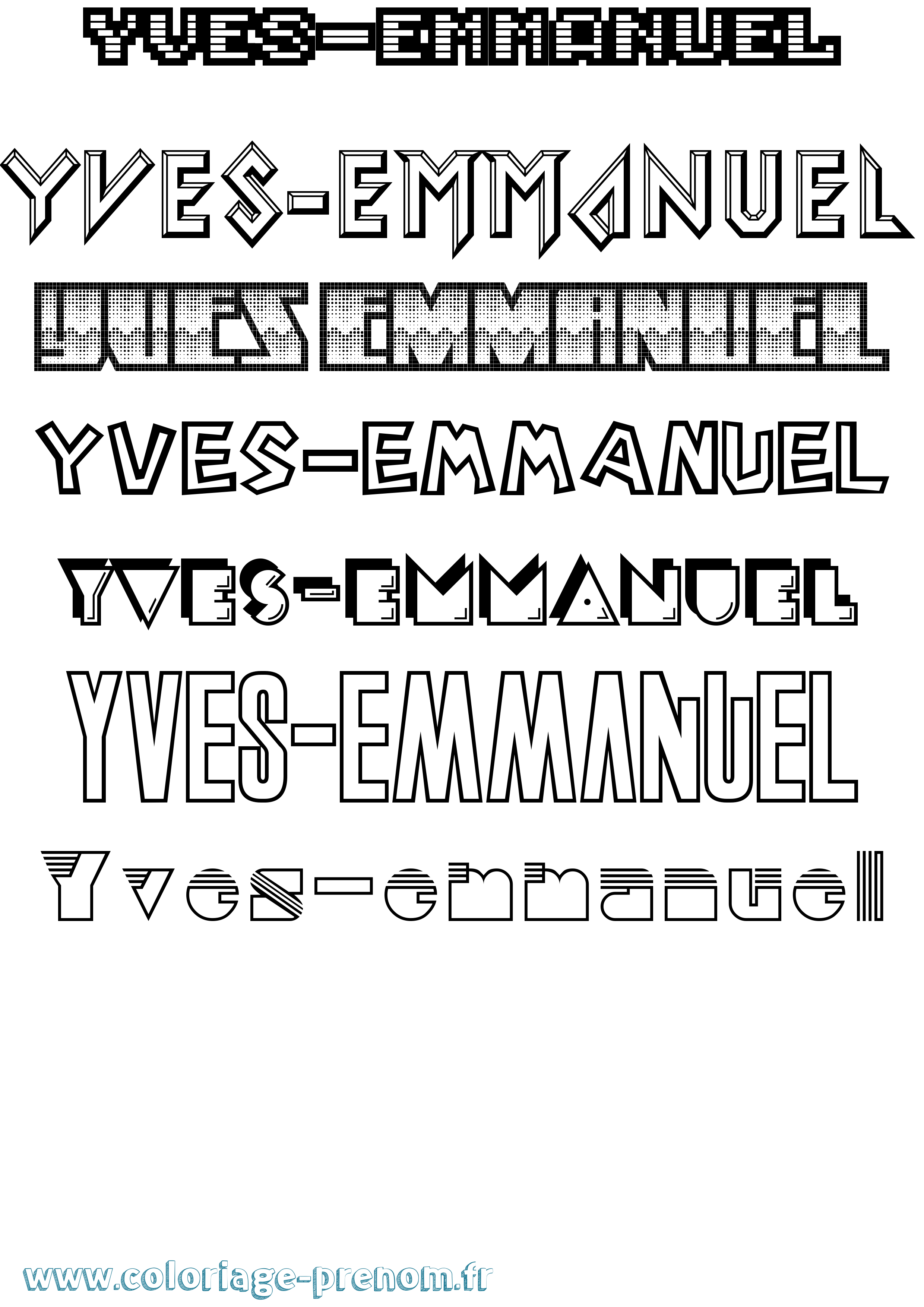 Coloriage Yves-Emmanuel Jeux Vidéos Coloriage prénom Yves-Emmanuel Jeux Vidéos