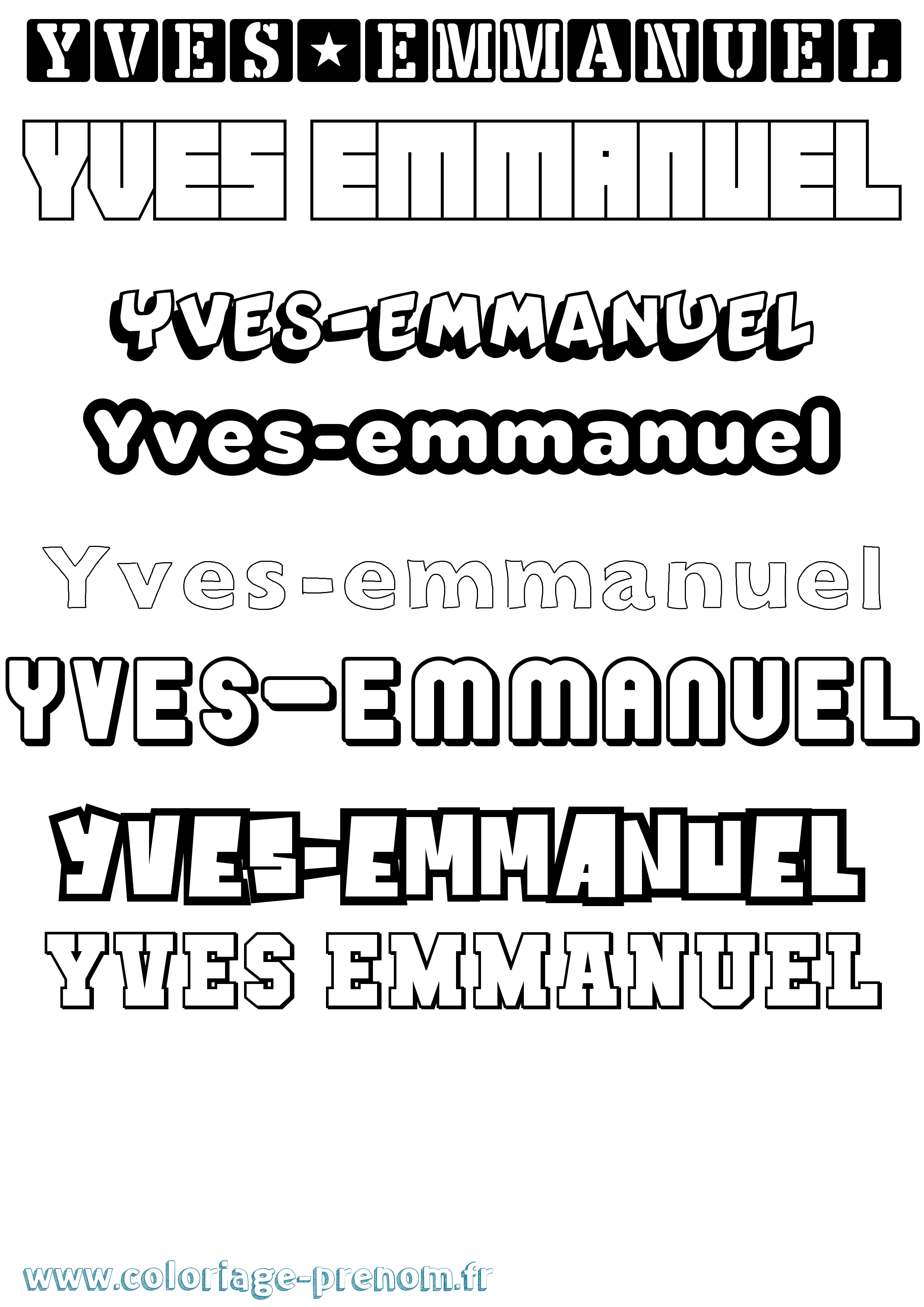 Coloriage Yves-Emmanuel Simple Coloriage prénom Yves-Emmanuel Simple