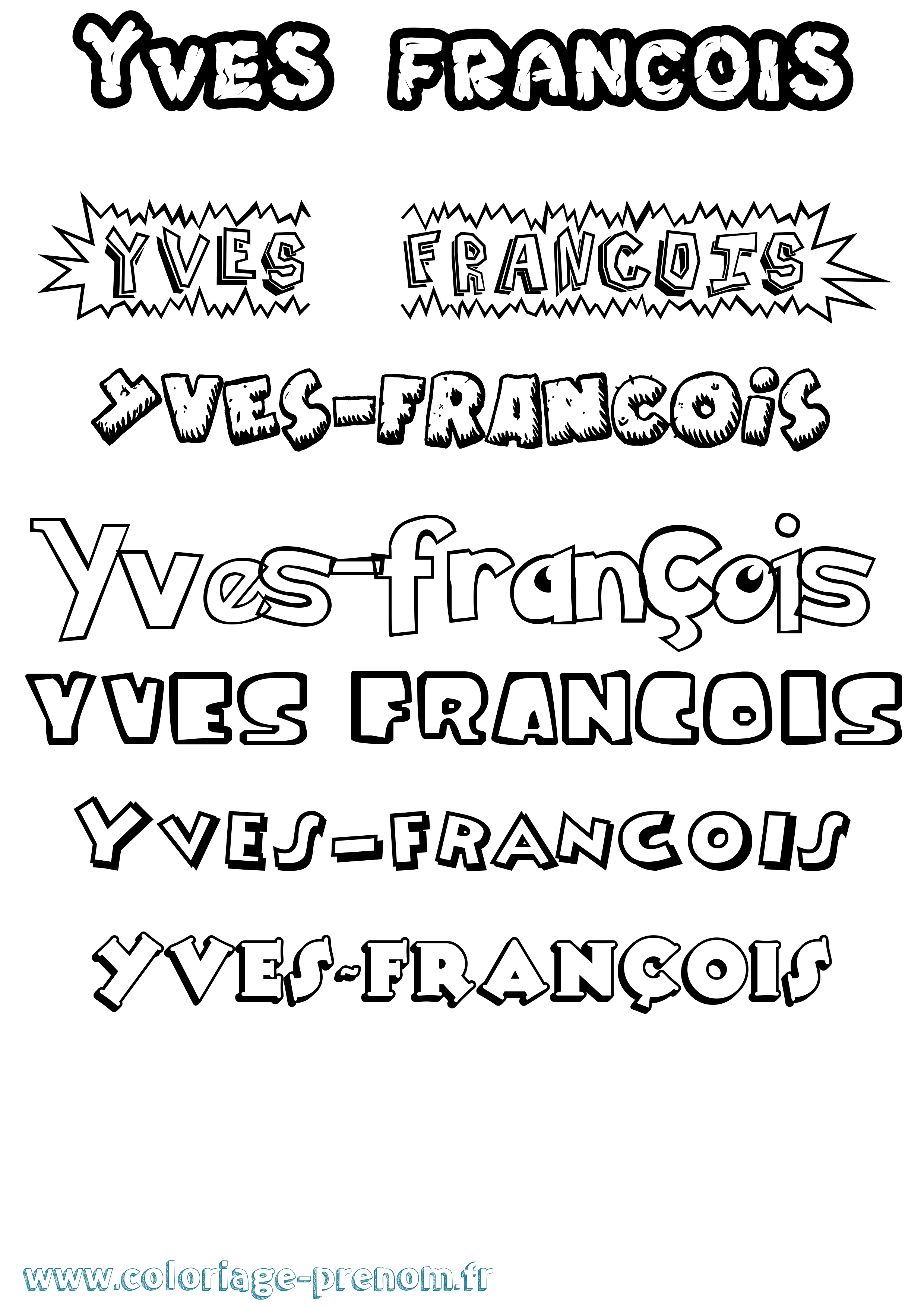 Coloriage Yves-François Dessin Animé Coloriage prénom Yves-François Dessin Animé