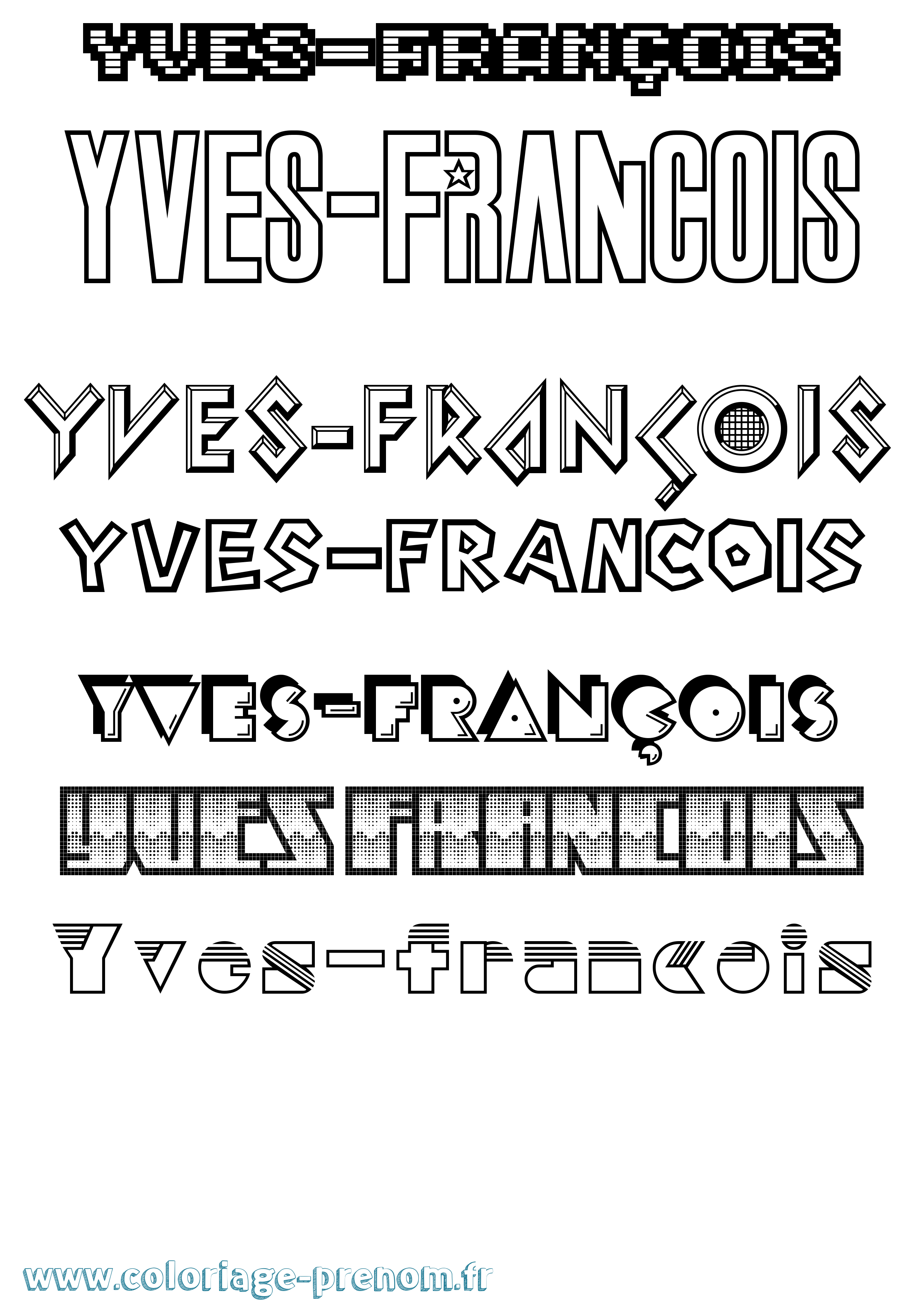 Coloriage Yves-François Jeux Vidéos Coloriage prénom Yves-François Jeux Vidéos