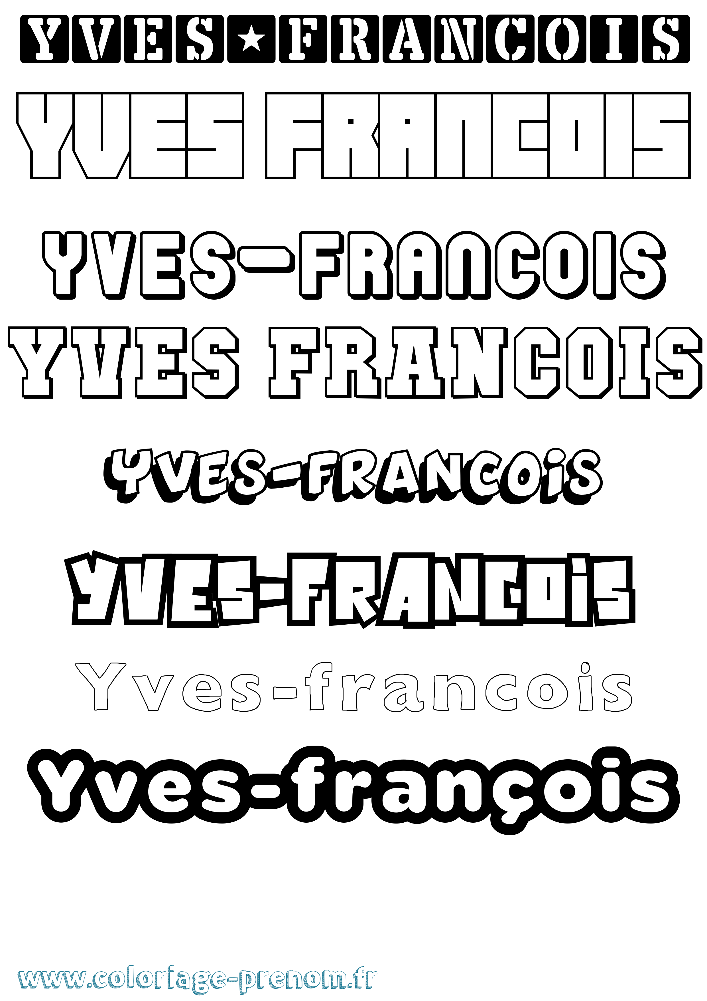 Coloriage Yves-François Simple Coloriage prénom Yves-François Simple