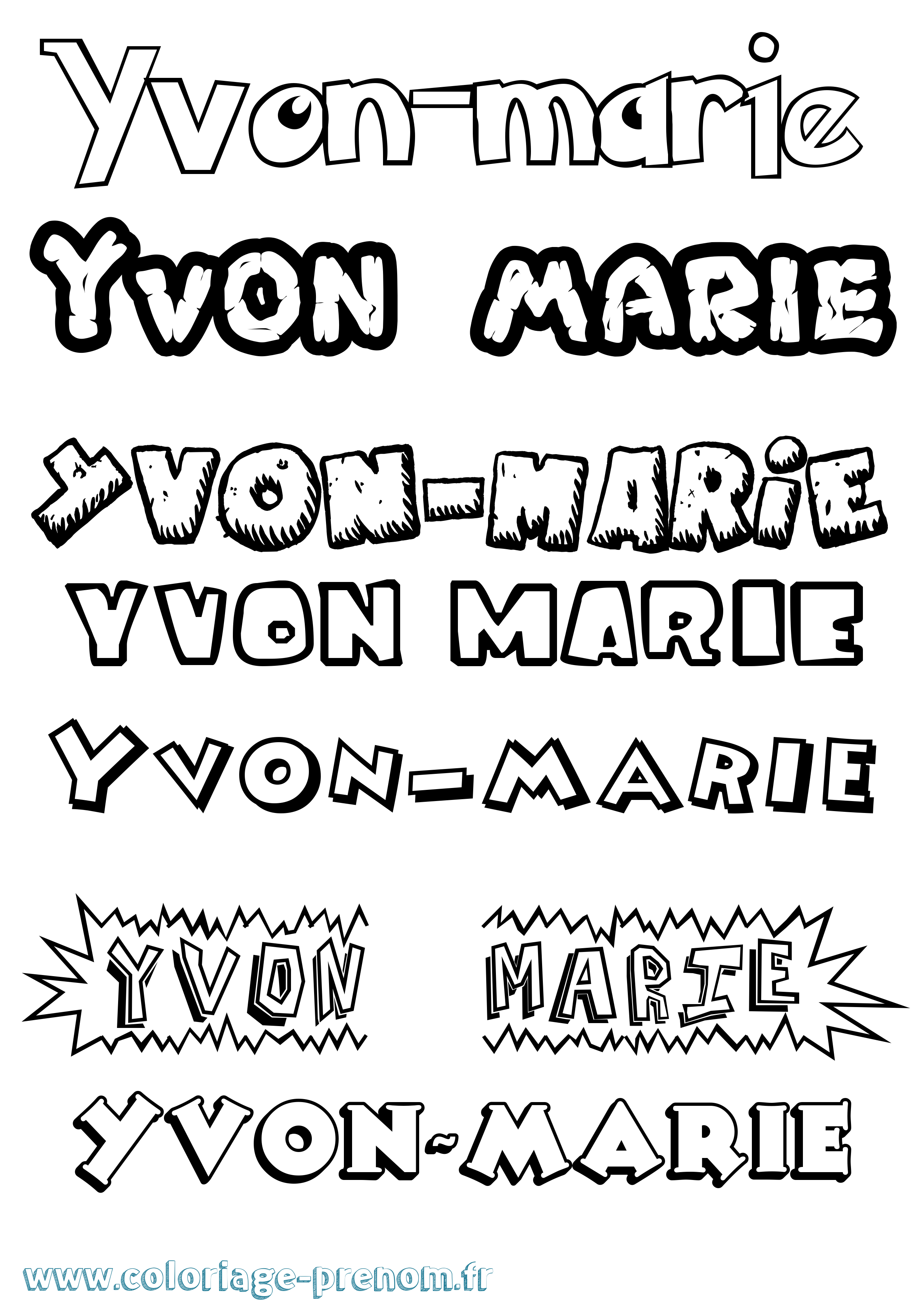 Coloriage Yvon-Marie Dessin Animé Coloriage prénom Yvon-Marie Dessin Animé