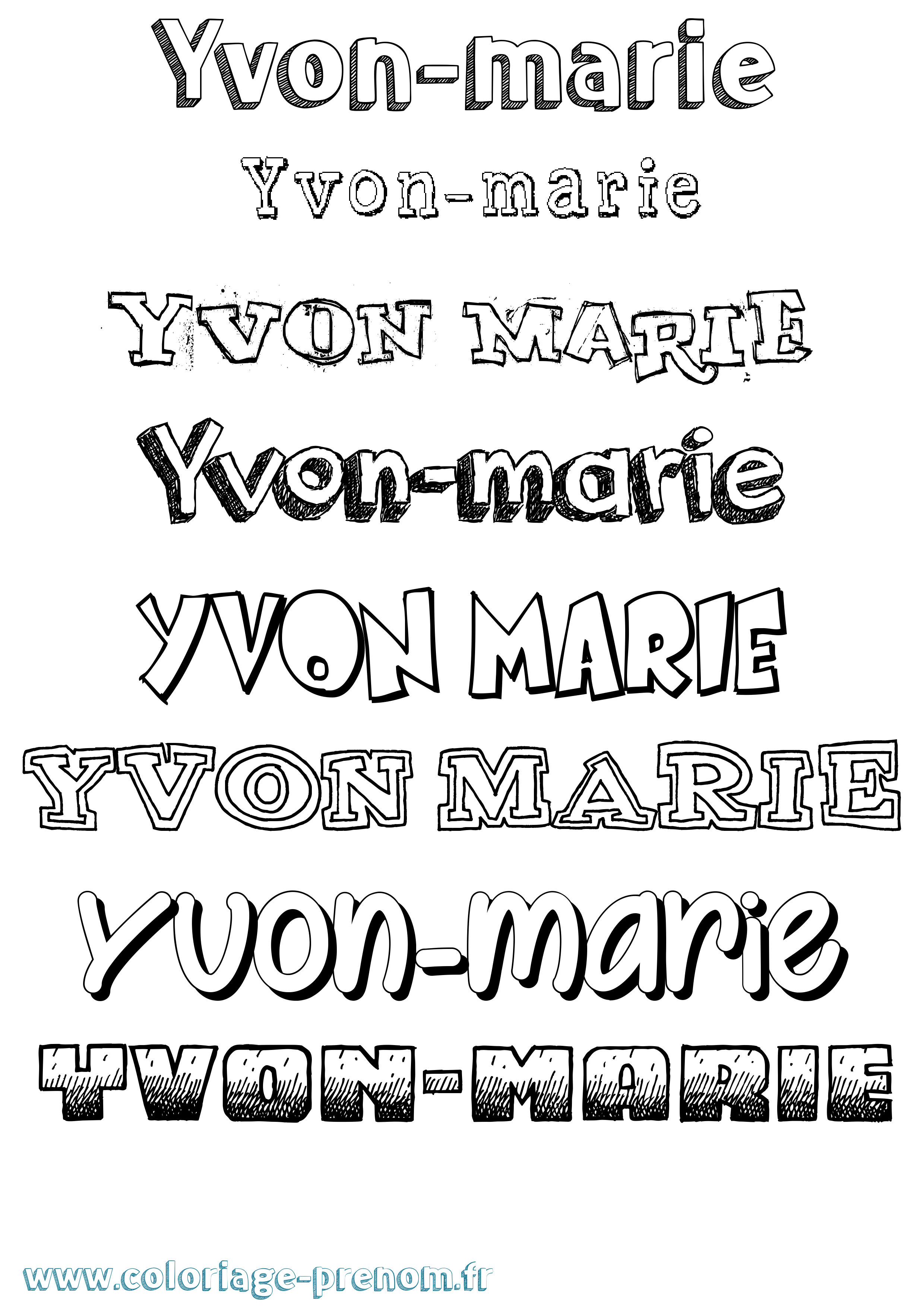 Coloriage Yvon-Marie Dessiné Coloriage prénom Yvon-Marie Dessiné