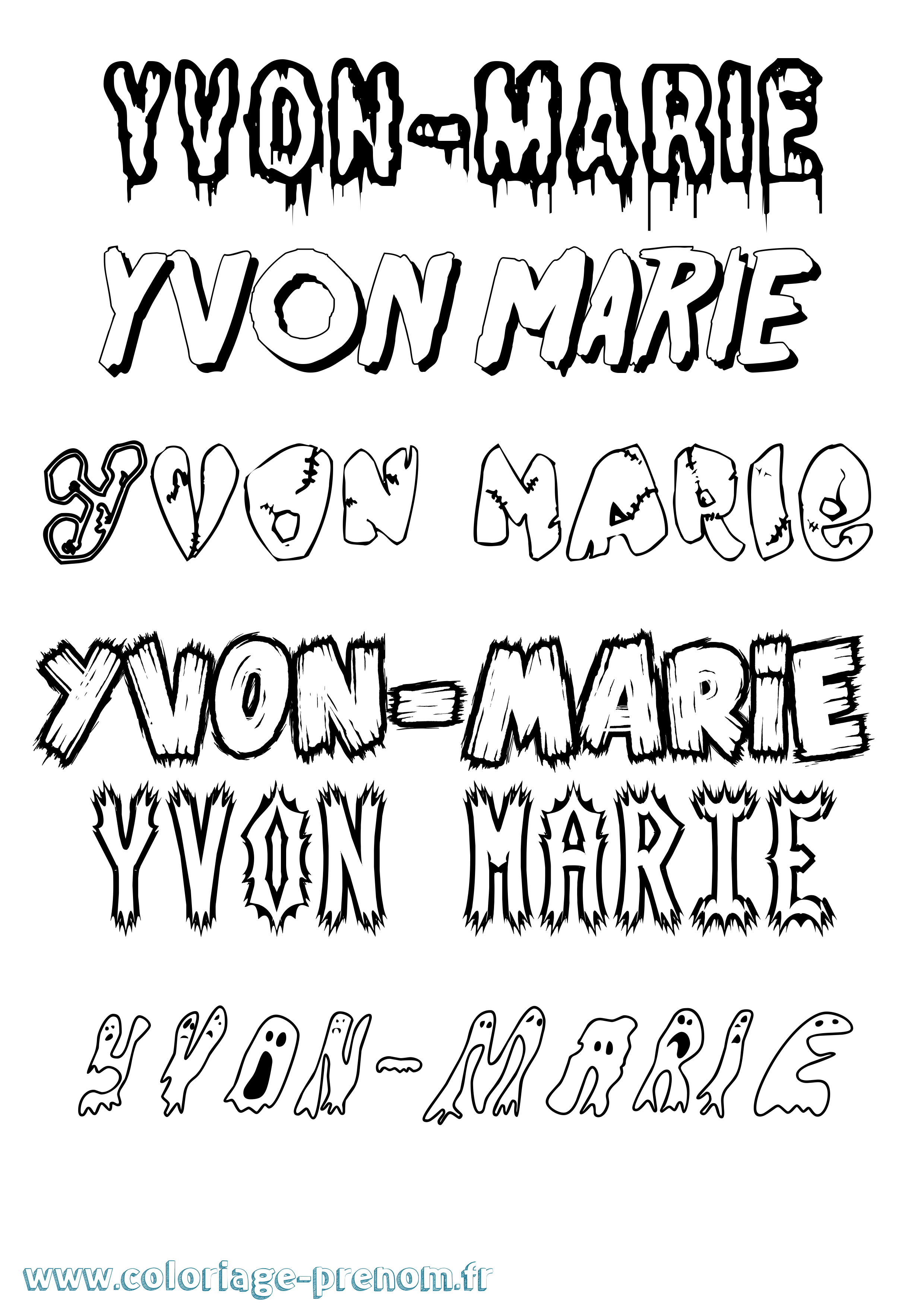 Coloriage Yvon-Marie Frisson Coloriage prénom Yvon-Marie Frisson