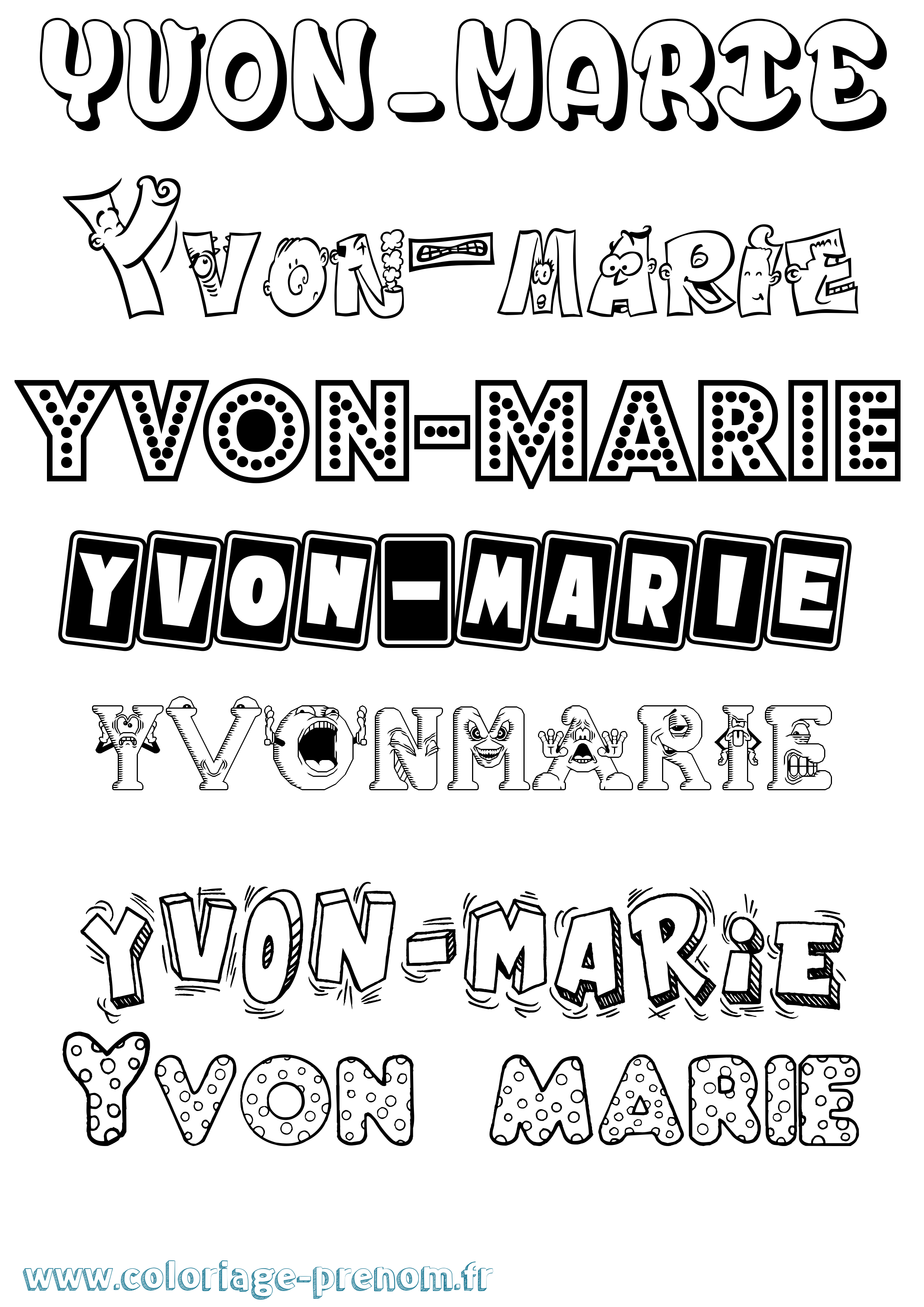 Coloriage Yvon-Marie Fun Coloriage prénom Yvon-Marie Fun