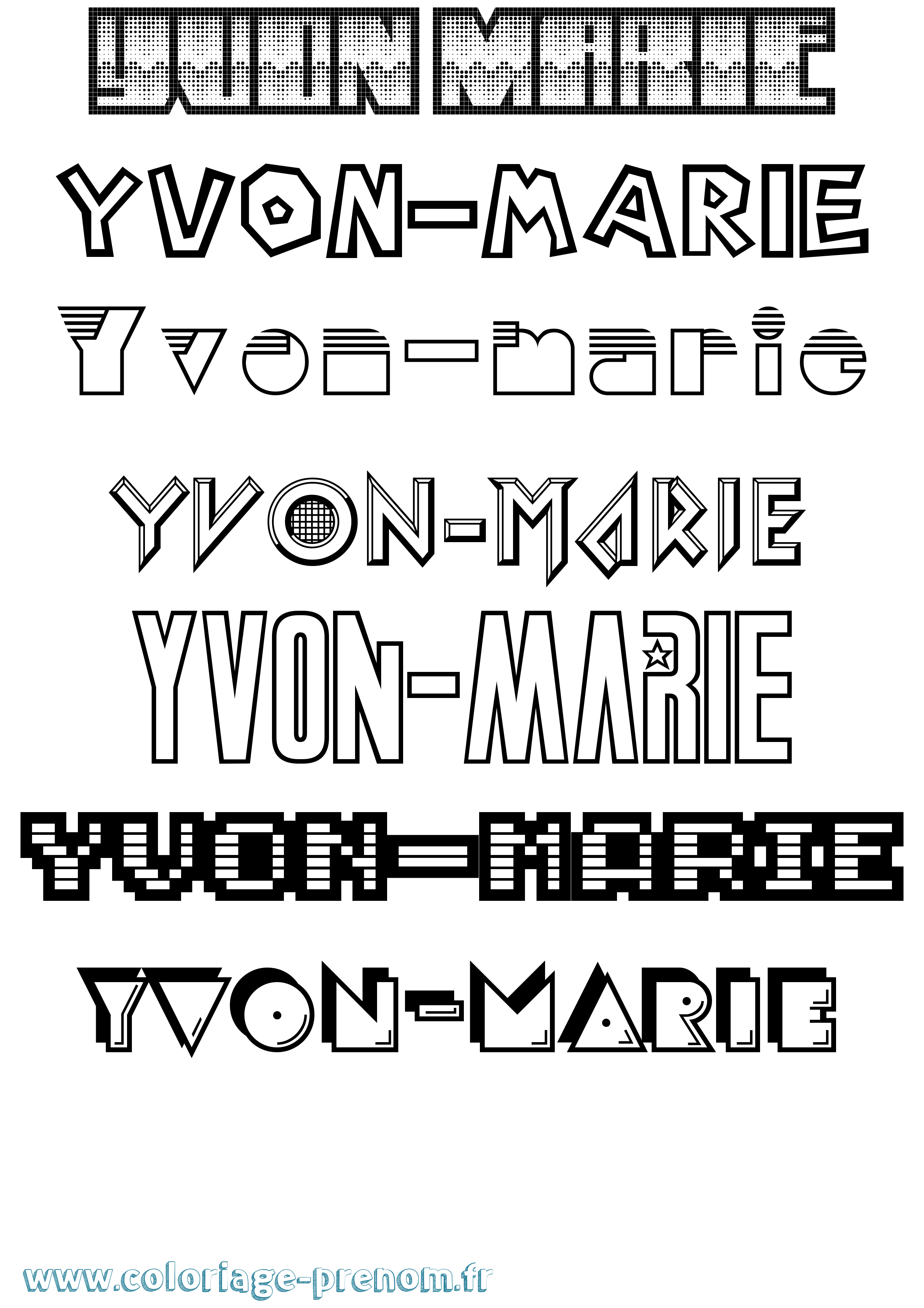 Coloriage Yvon-Marie Jeux Vidéos Coloriage prénom Yvon-Marie Jeux Vidéos