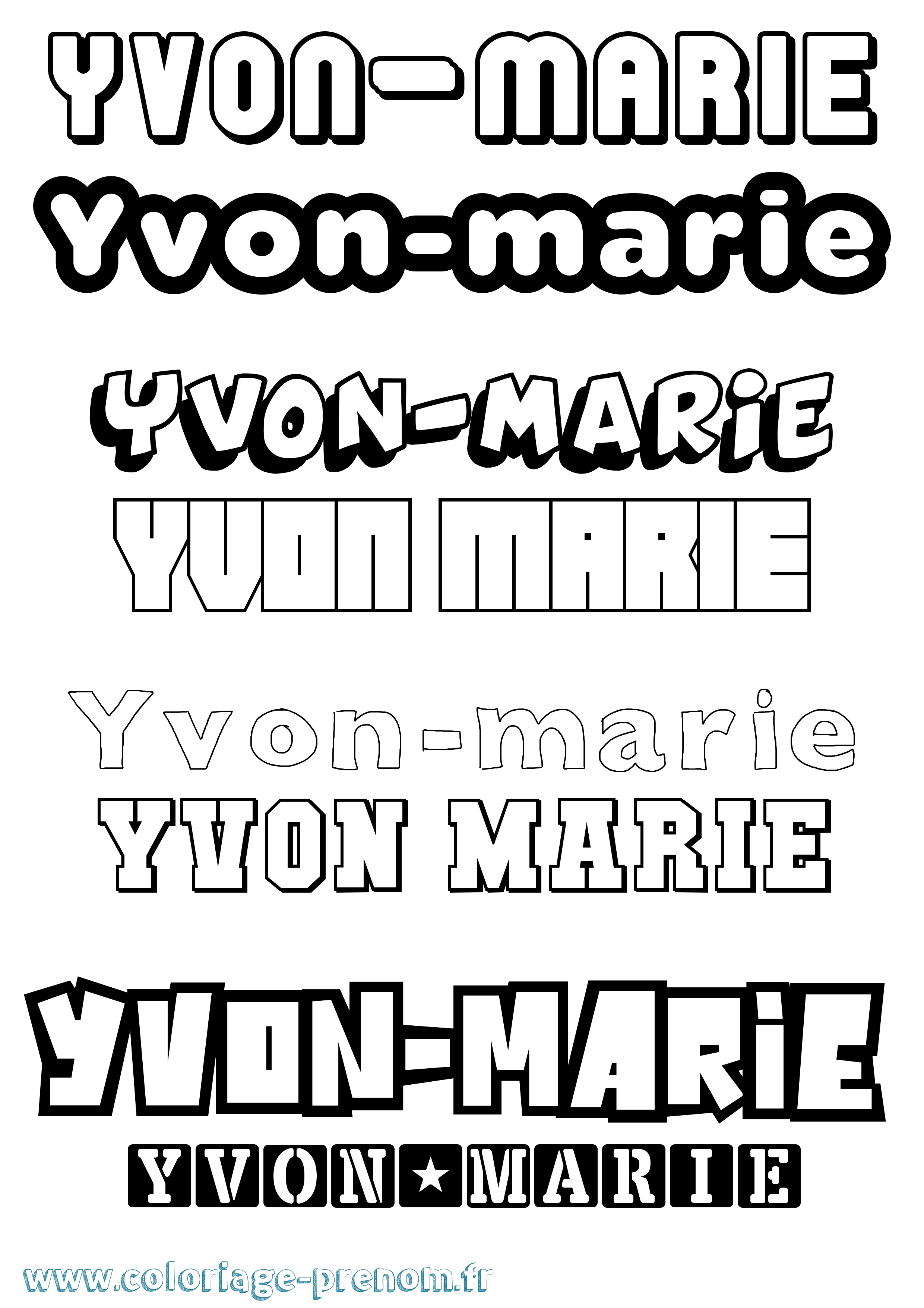 Coloriage Yvon-Marie Simple Coloriage prénom Yvon-Marie Simple