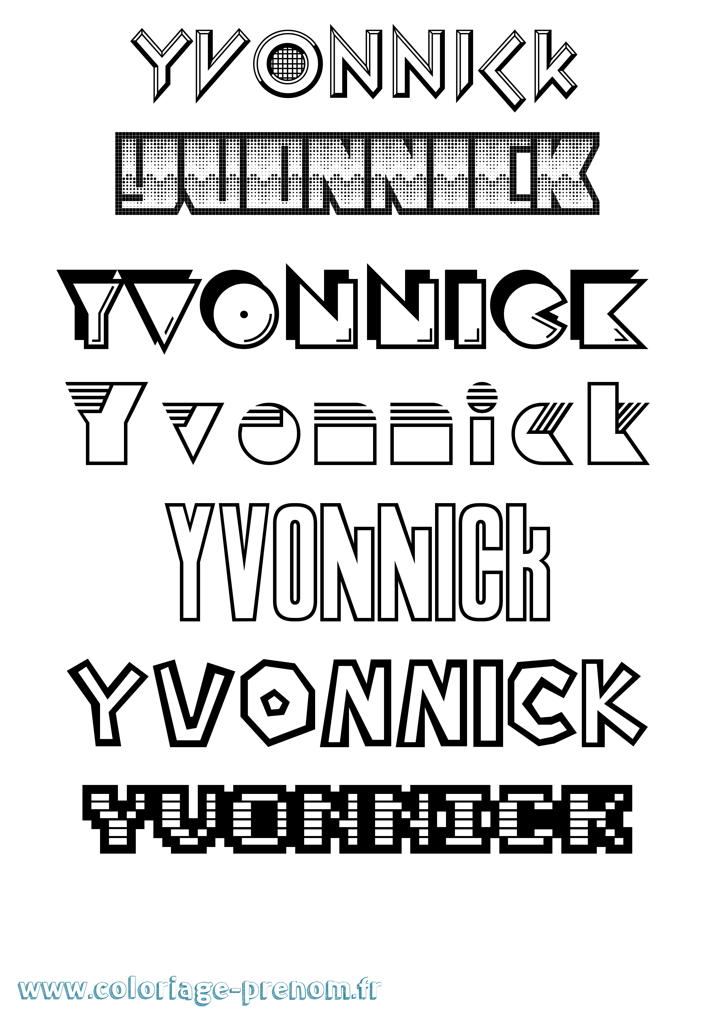 Coloriage Yvonnick Jeux Vidéos Coloriage prénom Yvonnick Jeux Vidéos