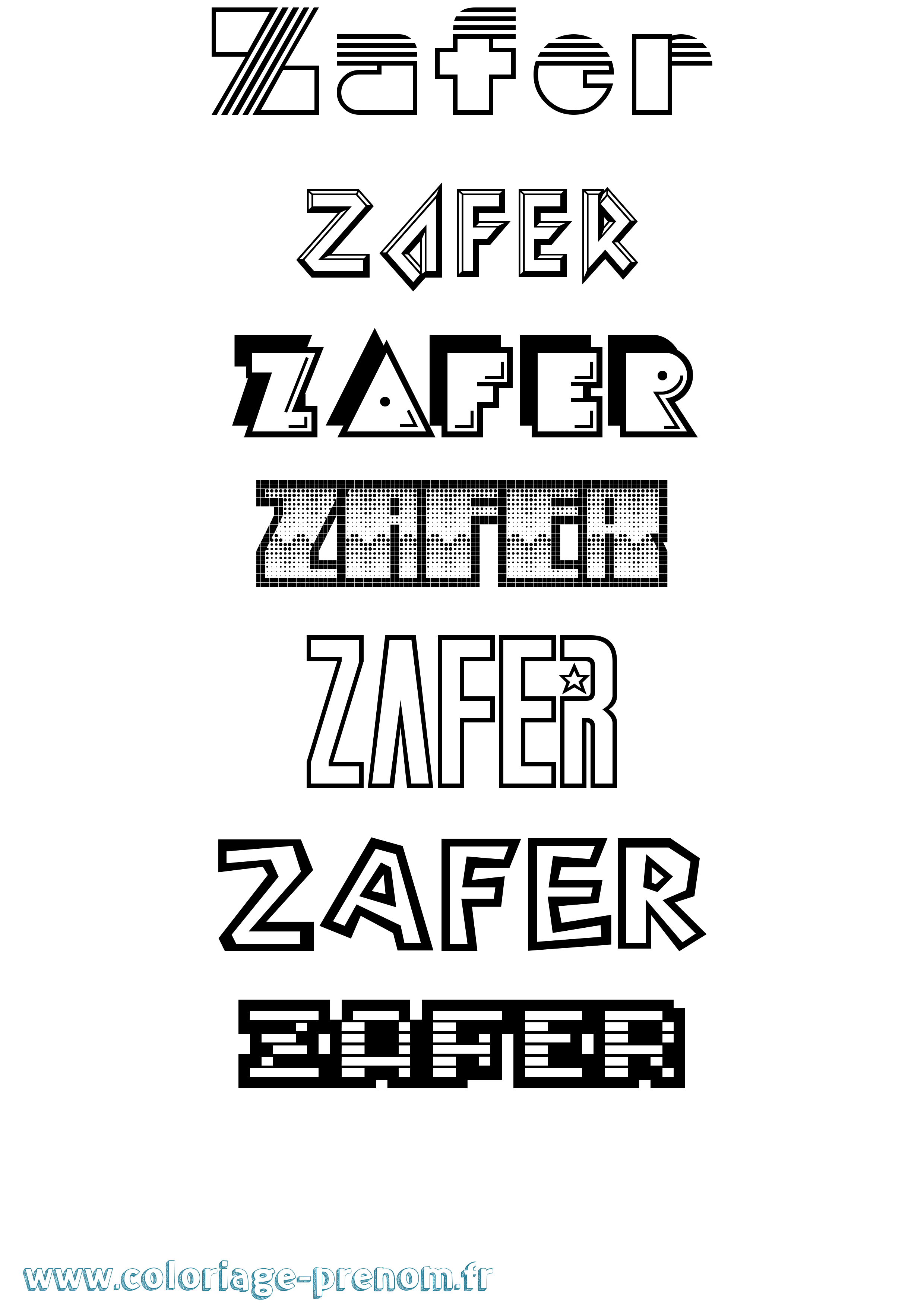 Coloriage Zafer Jeux Vidéos Coloriage prénom Zafer Jeux Vidéos