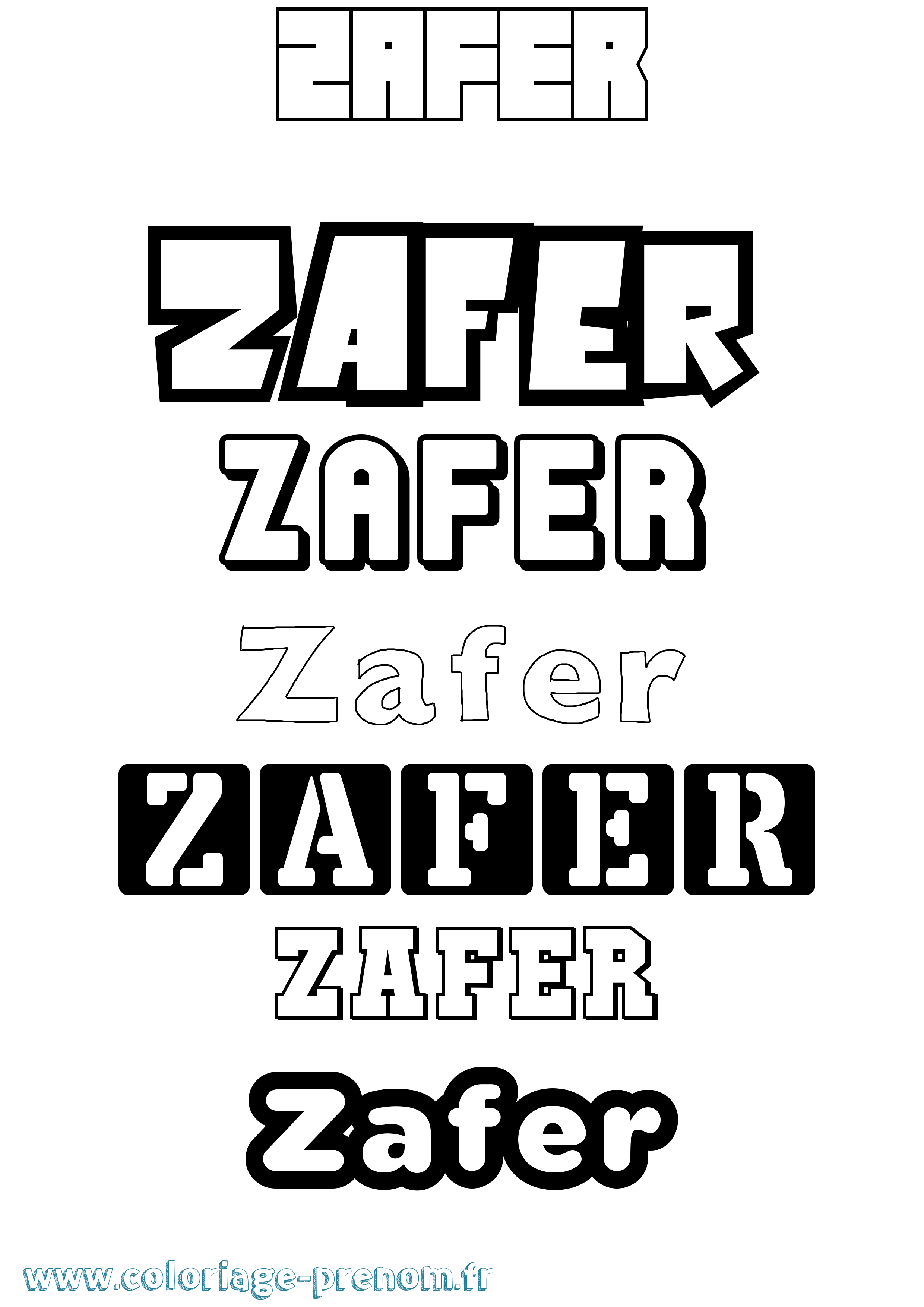 Coloriage Zafer Simple Coloriage prénom Zafer Simple