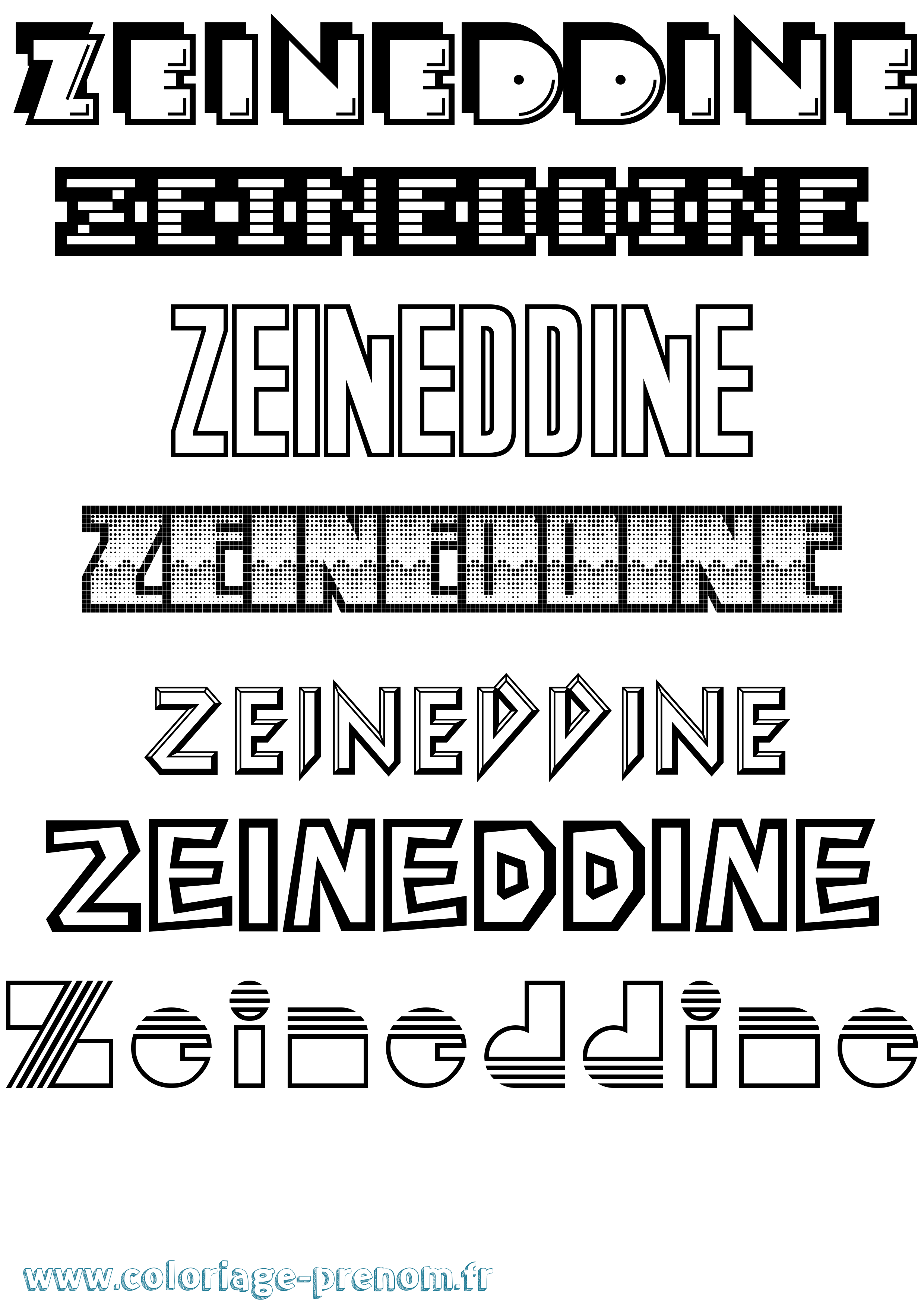 Coloriage Zeineddine Jeux Vidéos Coloriage prénom Zeineddine Jeux Vidéos