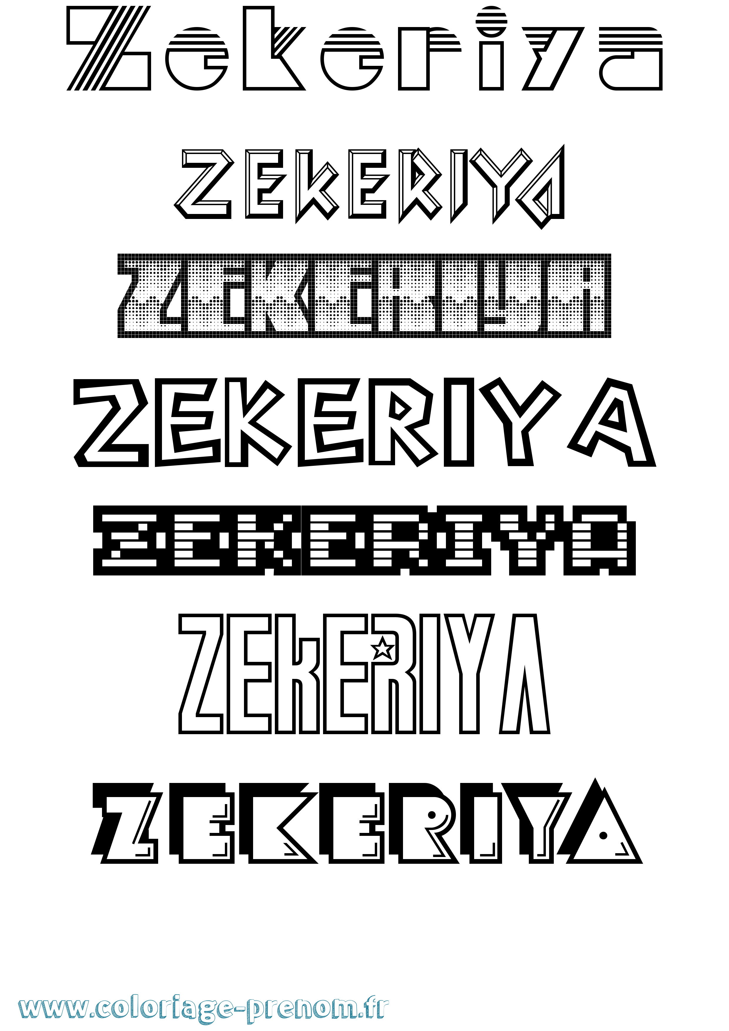Coloriage Zekeriya Jeux Vidéos Coloriage prénom Zekeriya Jeux Vidéos