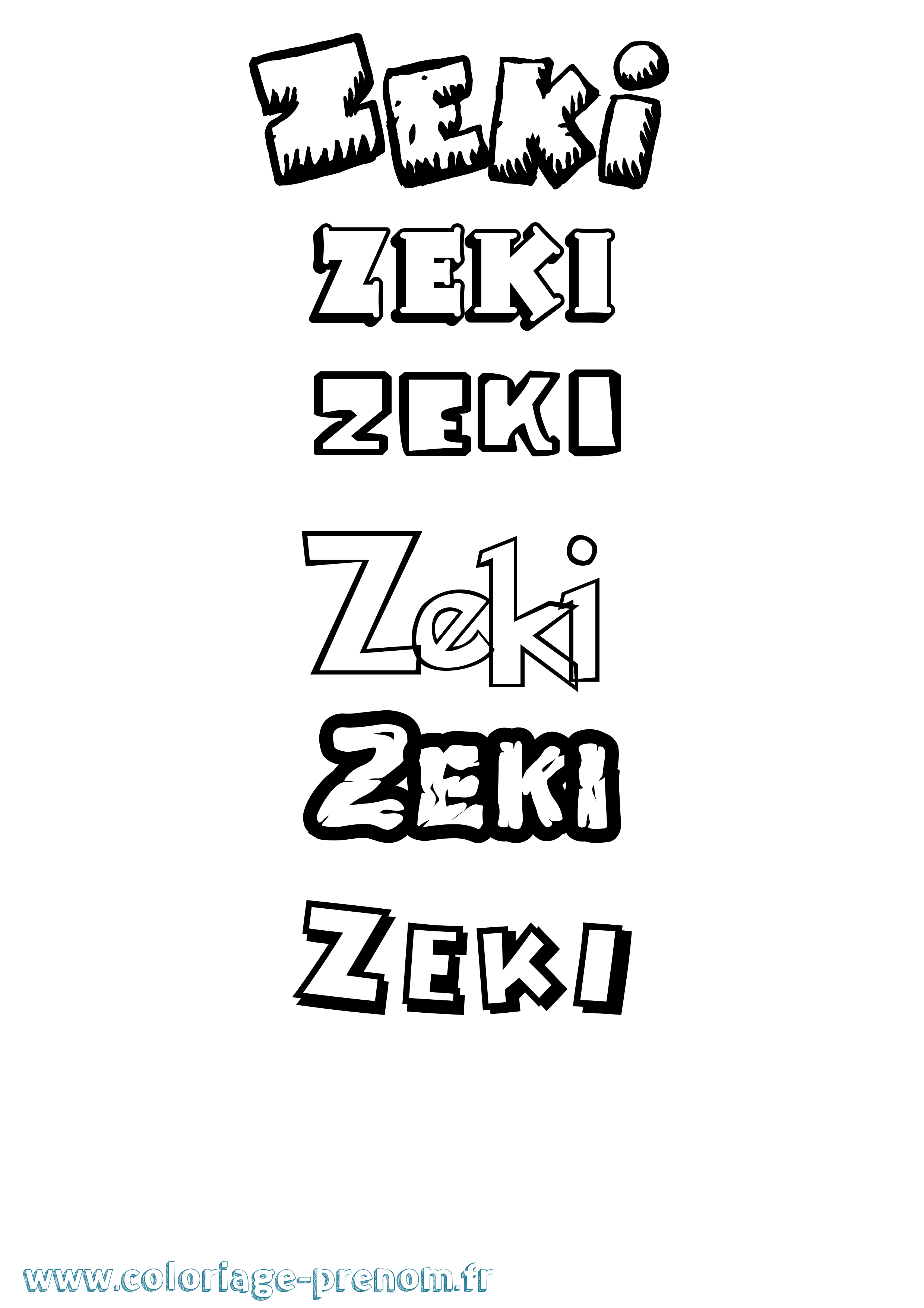 Coloriage Zeki Dessin Animé Coloriage prénom Zeki Dessin Animé